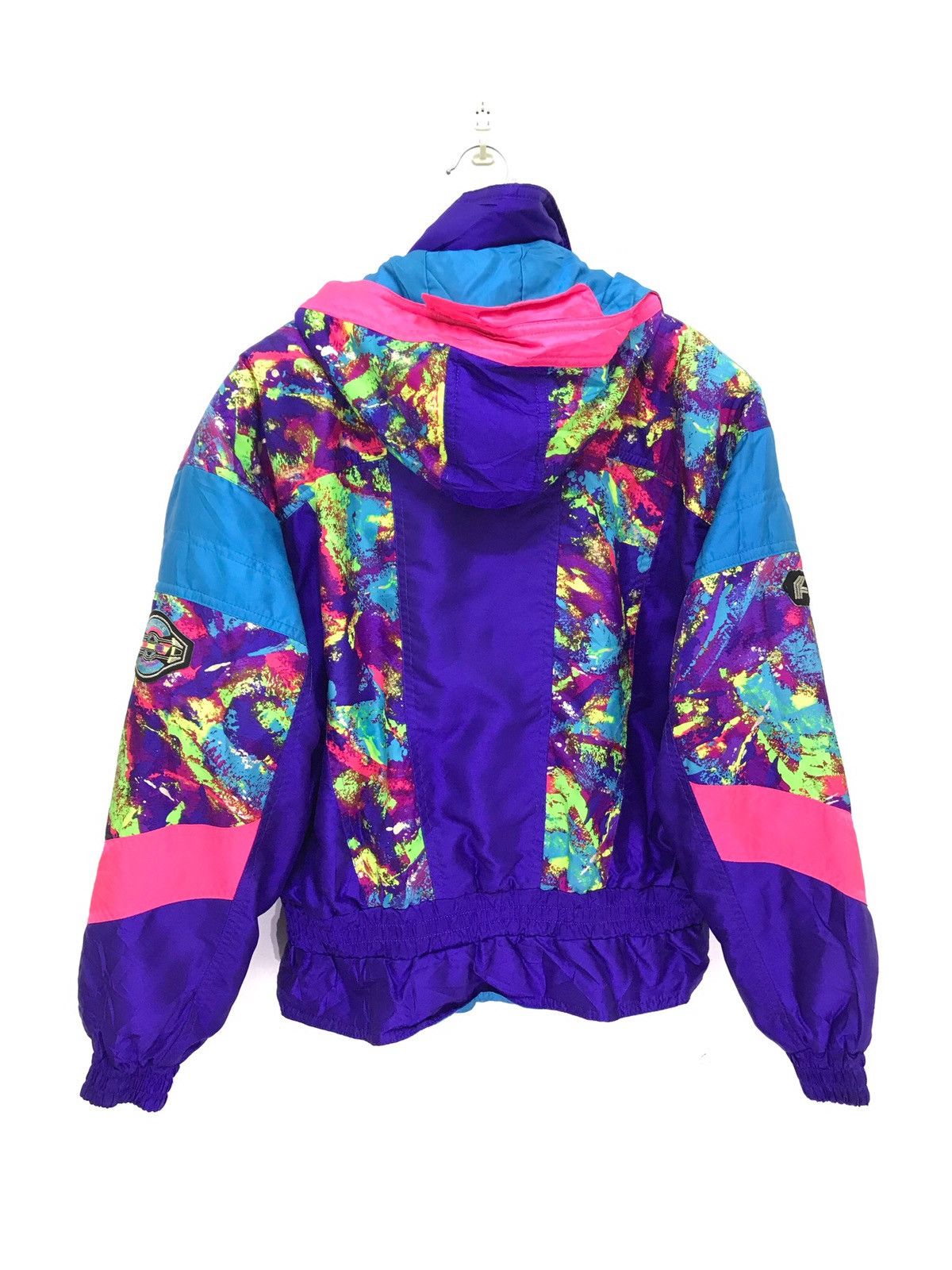 Japanese Brand Fablice Vtg 90s Ski Jacket Neon Multi Colour Size US L / EU 52-54 / 3 - 4 Thumbnail