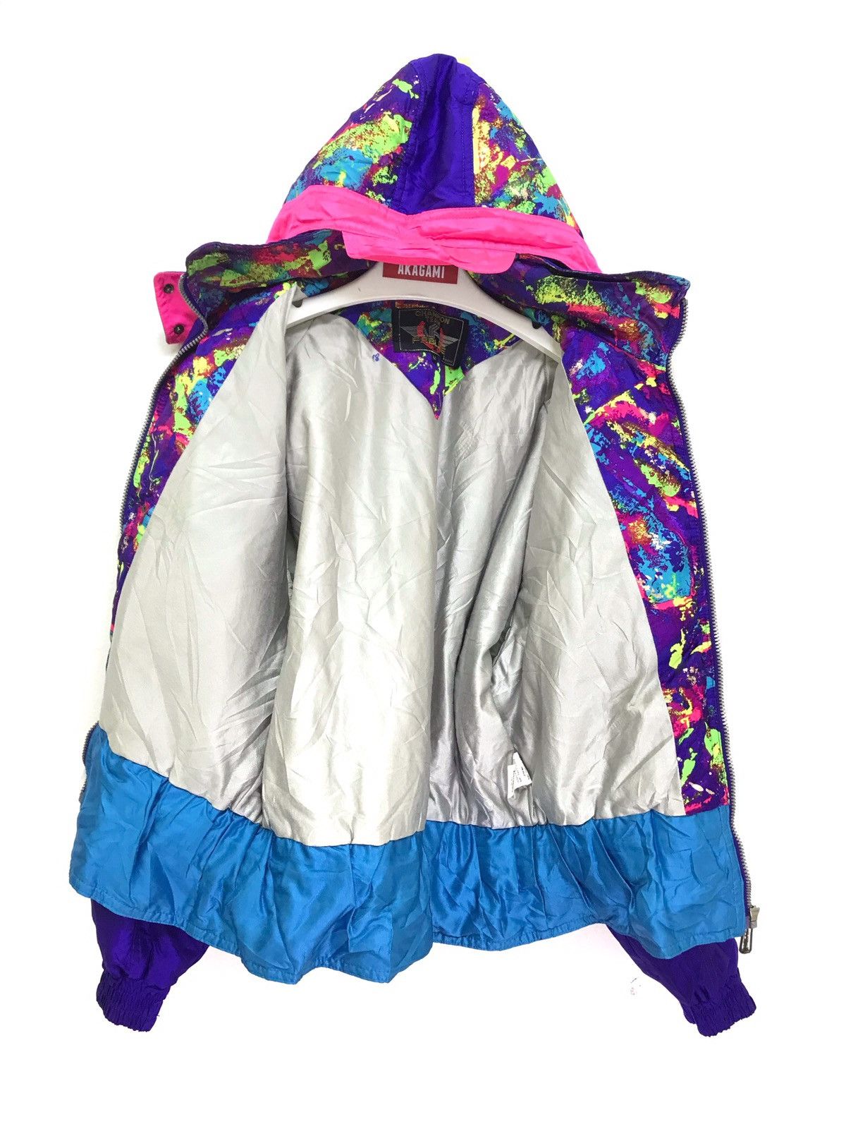 Japanese Brand Fablice Vtg 90s Ski Jacket Neon Multi Colour Size US L / EU 52-54 / 3 - 5 Thumbnail