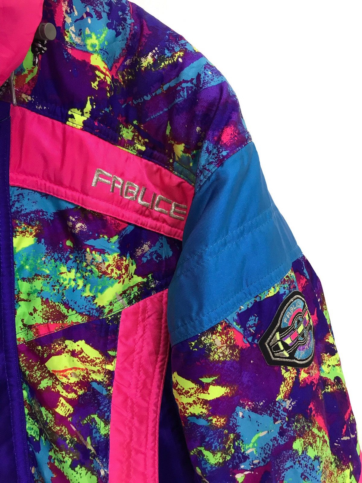 Japanese Brand Fablice Vtg 90s Ski Jacket Neon Multi Colour Size US L / EU 52-54 / 3 - 3 Thumbnail