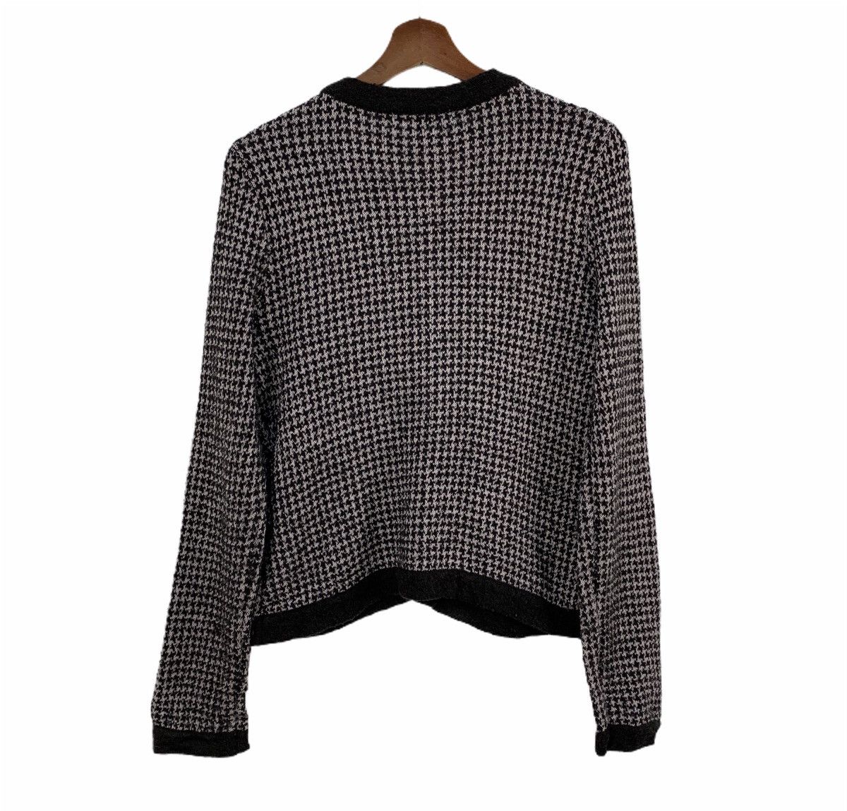 Designer × Homespun Knitwear INTERNATIONAL Houndtooth Wool Multipocket Knitwear Cardigan Size S / US 4 / IT 40 - 2 Thumbnail