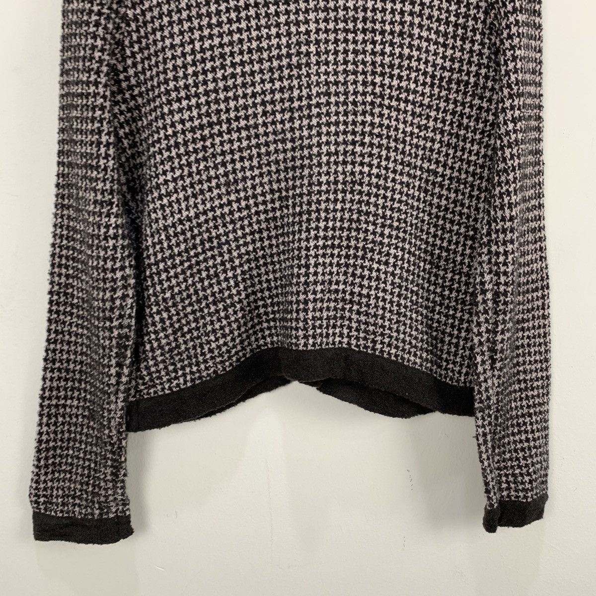 Designer × Homespun Knitwear INTERNATIONAL Houndtooth Wool Multipocket Knitwear Cardigan Size S / US 4 / IT 40 - 13 Thumbnail
