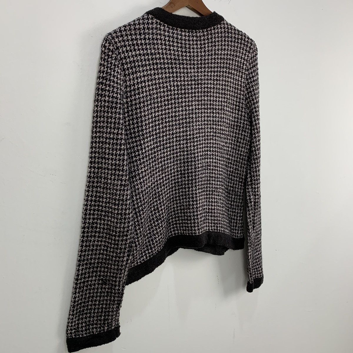 Designer × Homespun Knitwear INTERNATIONAL Houndtooth Wool Multipocket Knitwear Cardigan Size S / US 4 / IT 40 - 14 Thumbnail