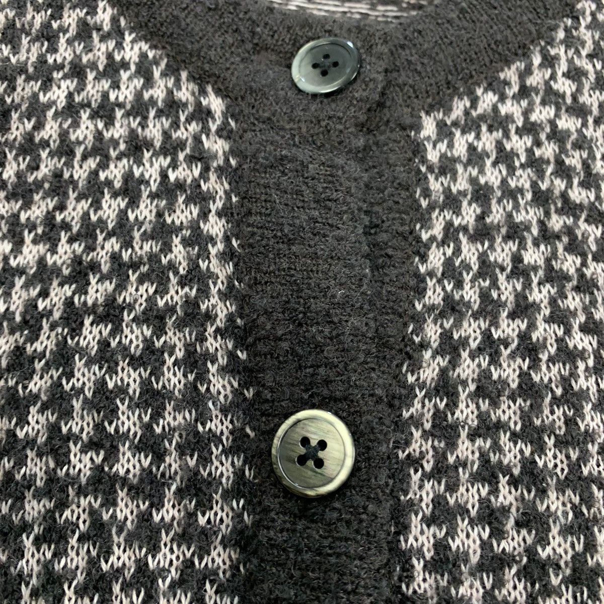 Designer × Homespun Knitwear INTERNATIONAL Houndtooth Wool Multipocket Knitwear Cardigan Size S / US 4 / IT 40 - 11 Thumbnail