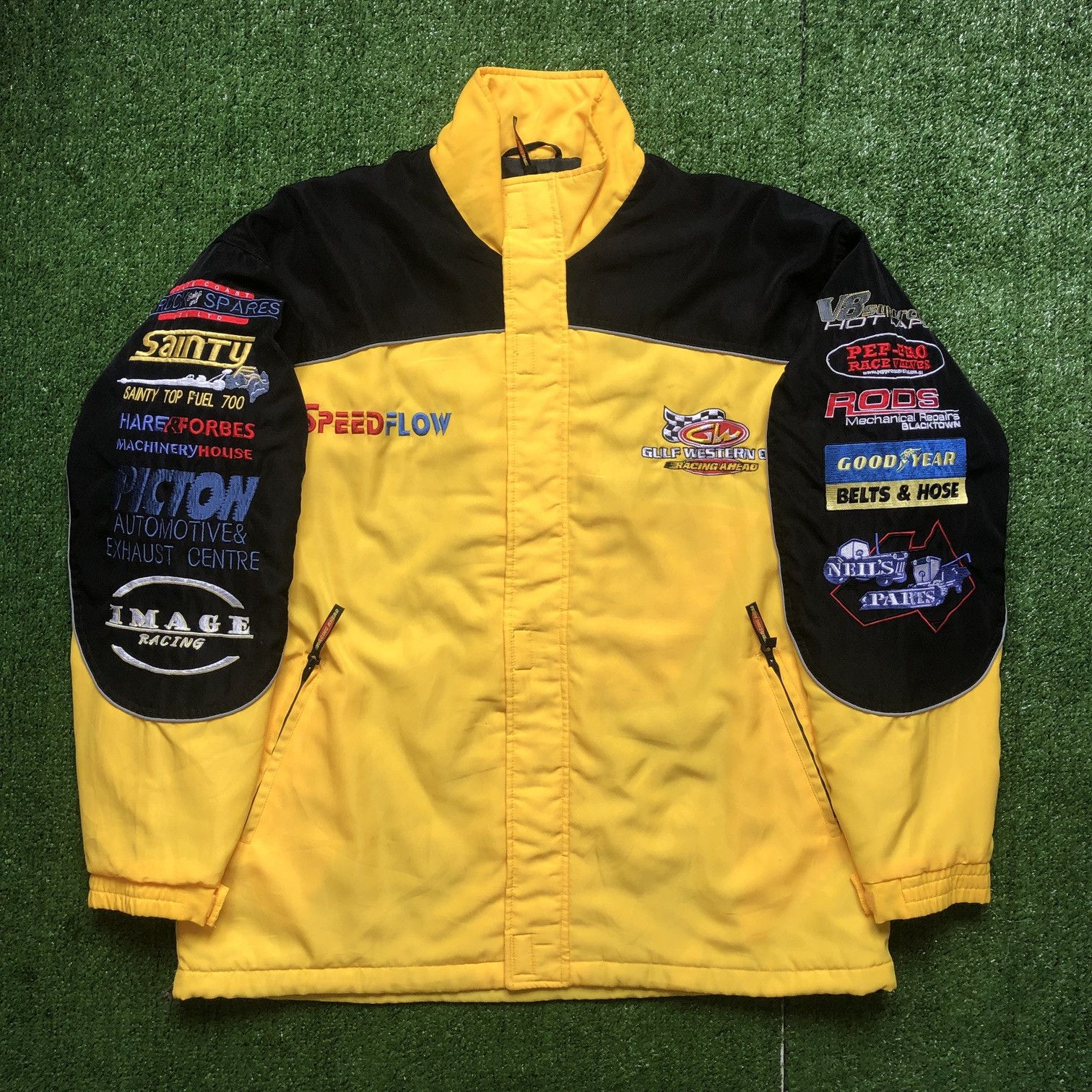 Vintage VTG Gulf Western Oil Embrodered Zipper Coach Jacket Size US XL / EU 56 / 4 - 1 Thumbnail