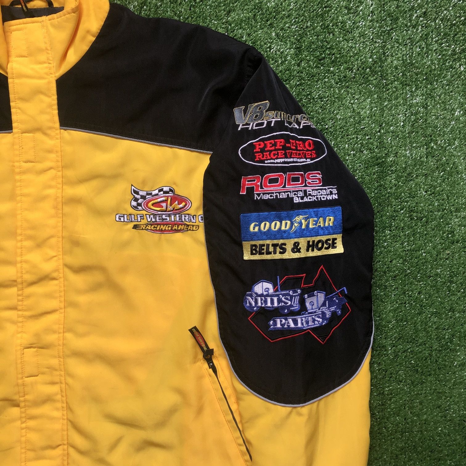 Vintage VTG Gulf Western Oil Embrodered Zipper Coach Jacket Size US XL / EU 56 / 4 - 3 Thumbnail