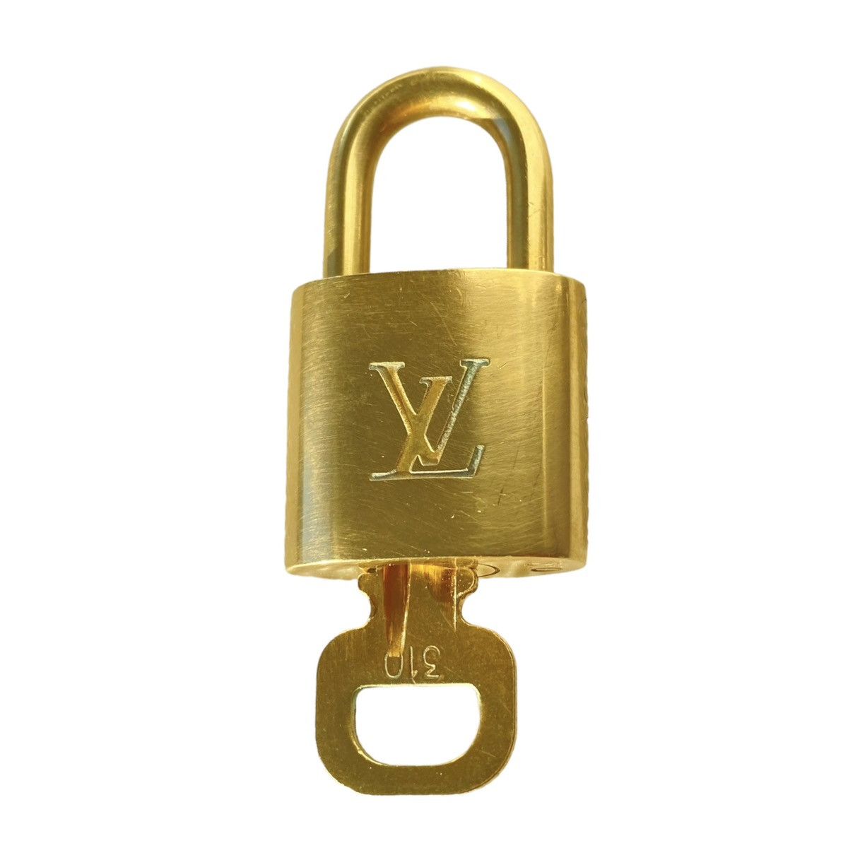 Authentic Louis Vuitton Gold Brass Lock and Key Set 310 