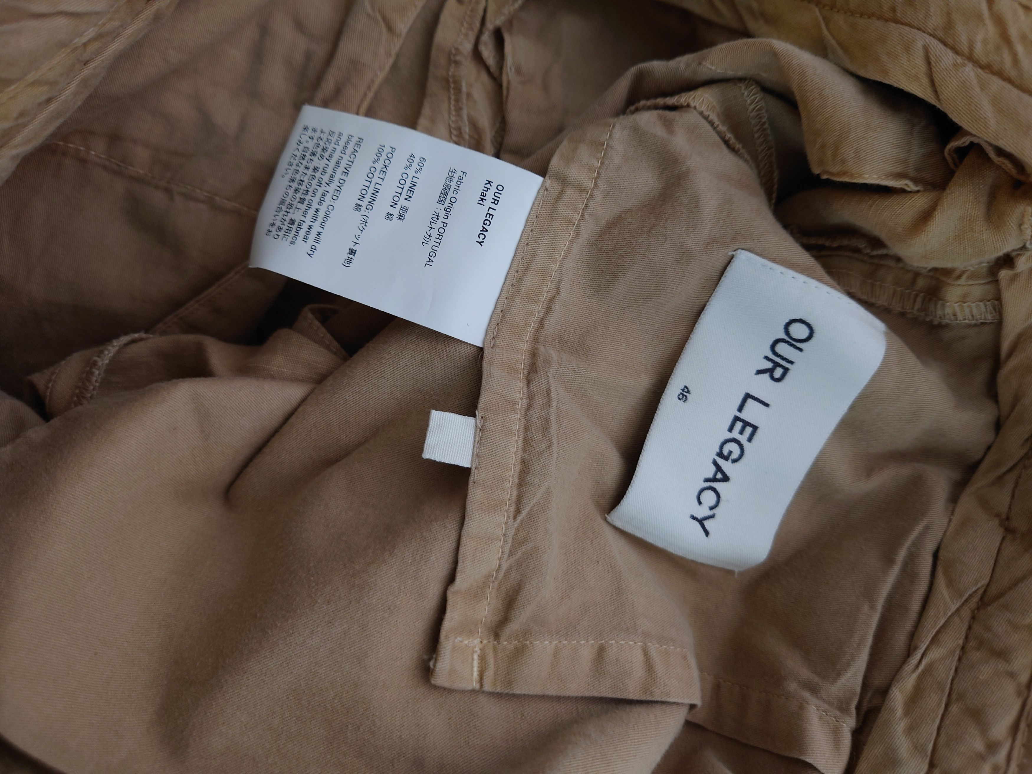 Our Legacy Chino 22 Shorts Khaki Cotton/Linen Size US 30 / EU 46 - 3 Thumbnail