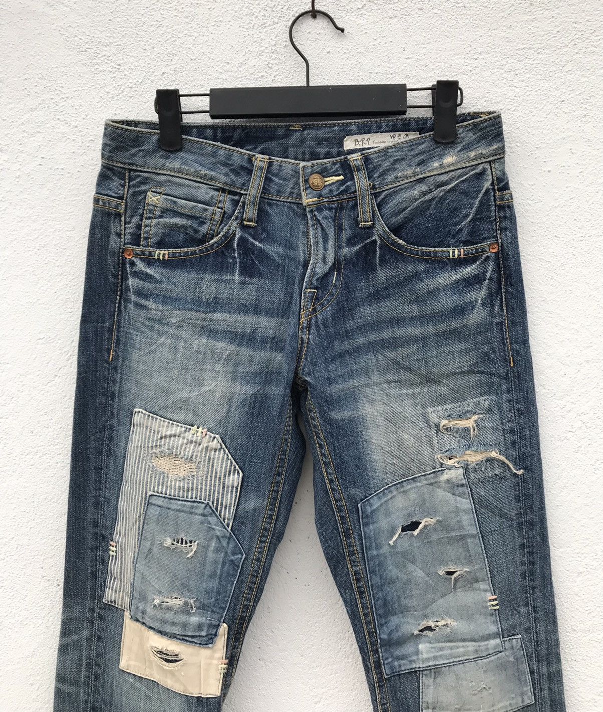 Japanese Brand Japan Brand BRP Patchwork Distressed Denim Jeans Size US 28 / EU 44 - 2 Thumbnail