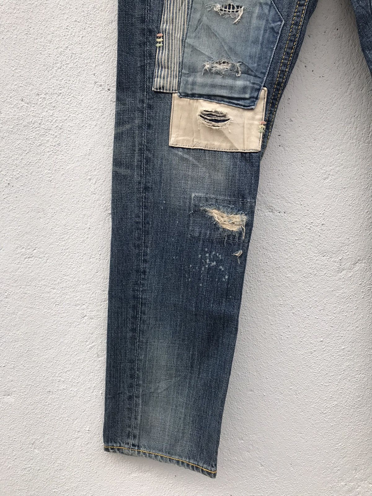 Japanese Brand Japan Brand BRP Patchwork Distressed Denim Jeans Size US 28 / EU 44 - 4 Thumbnail
