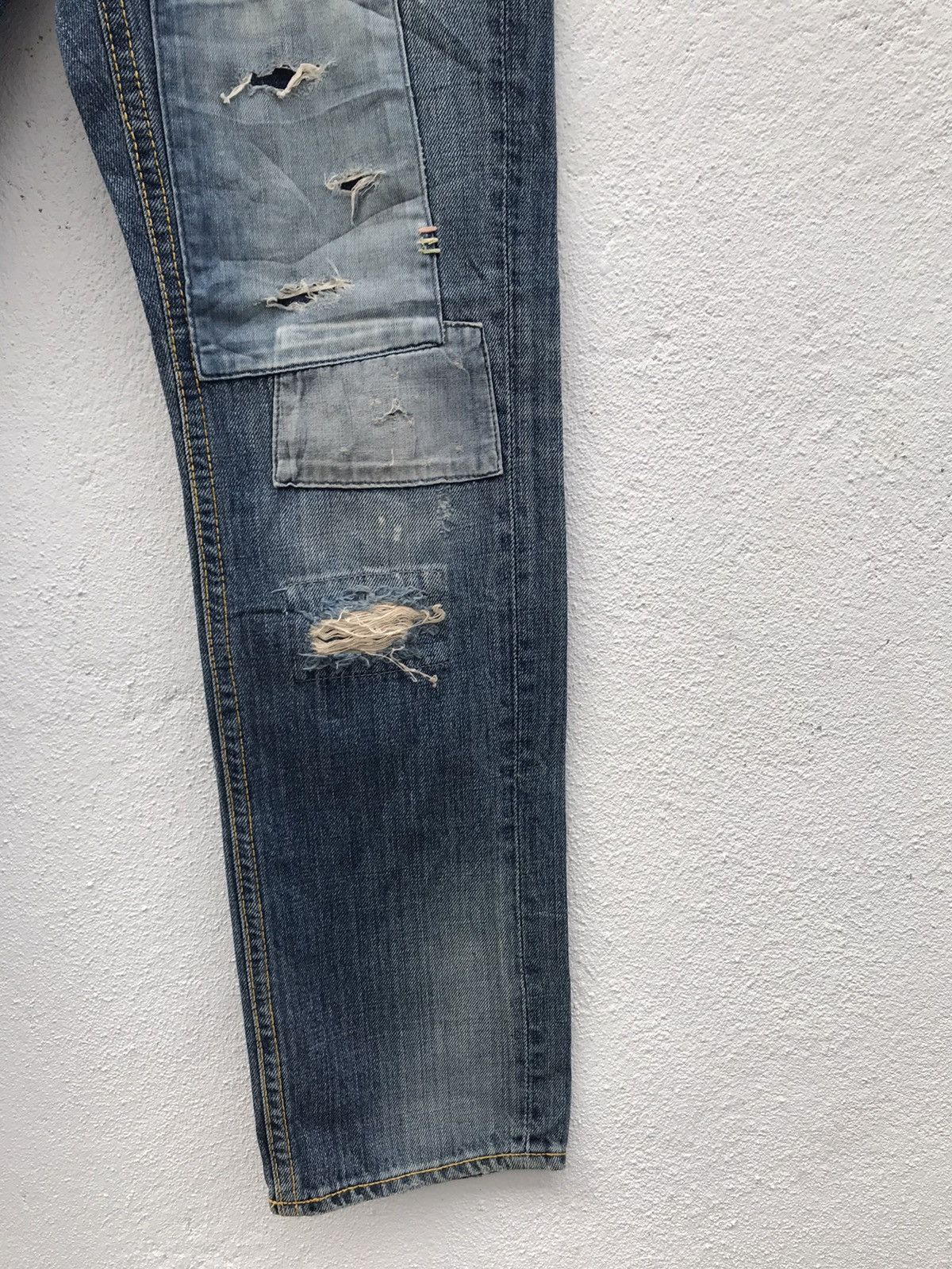 Japanese Brand Japan Brand BRP Patchwork Distressed Denim Jeans Size US 28 / EU 44 - 3 Thumbnail