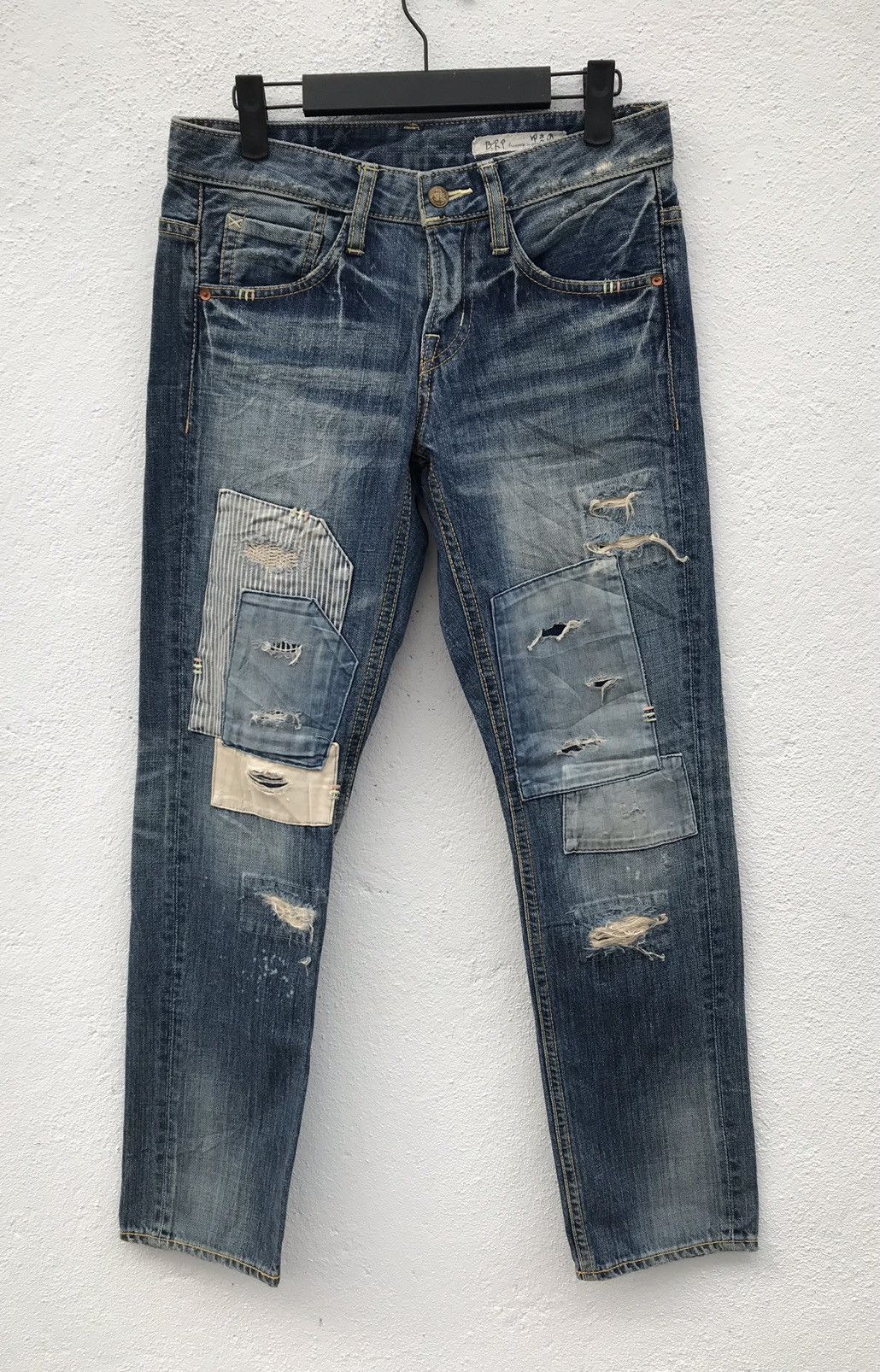 Japanese Brand Japan Brand BRP Patchwork Distressed Denim Jeans Size US 28 / EU 44 - 1 Thumbnail