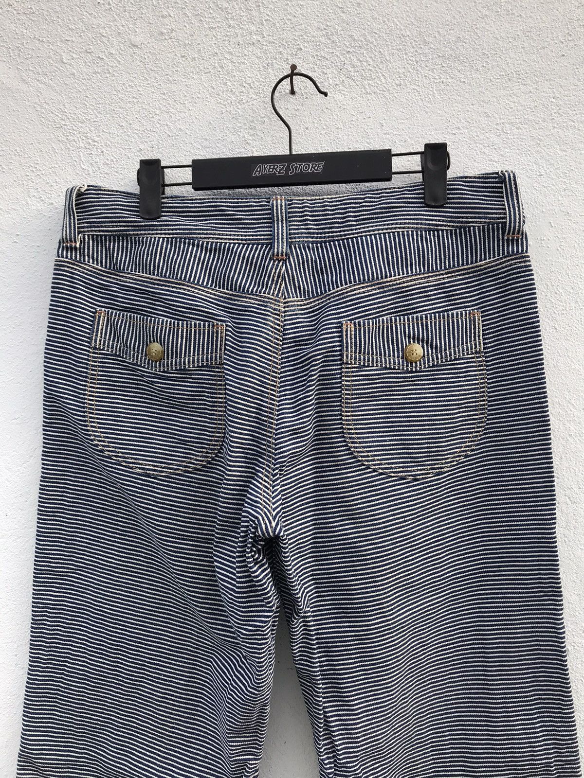Japanese Brand GU Drawstring Hickory Stripe Pant Size US 34 / EU 50 - 6 Thumbnail