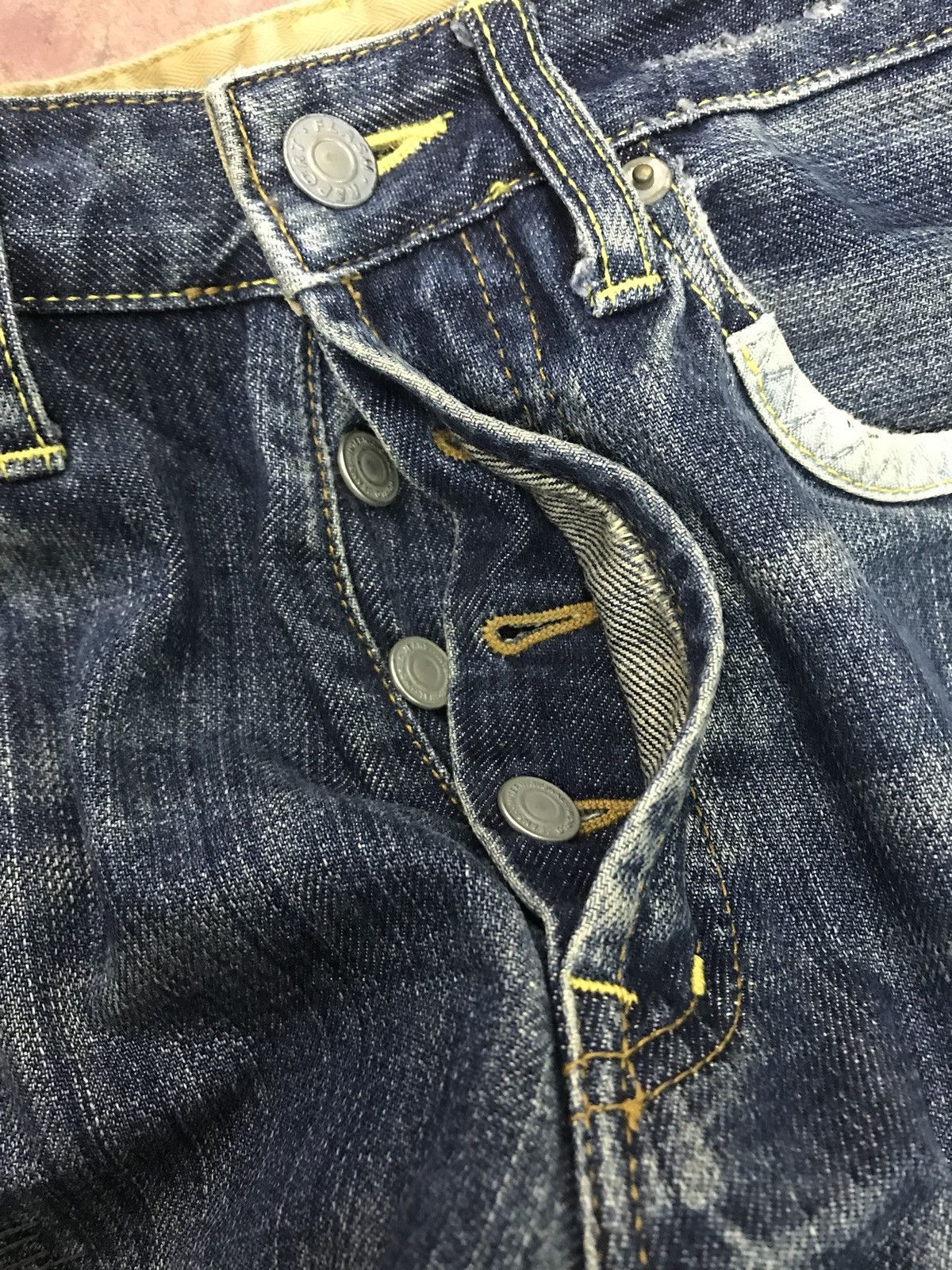 Japanese Brand Flash Report Distressed Rip Splattered Paint Jeans Size US 30 / EU 46 - 8 Thumbnail