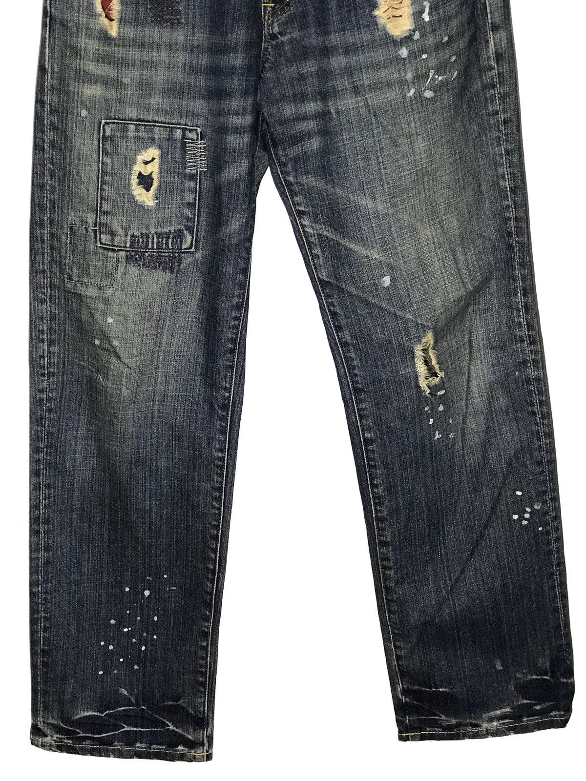 Japanese Brand Flash Report Distressed Rip Splattered Paint Jeans Size US 30 / EU 46 - 4 Thumbnail