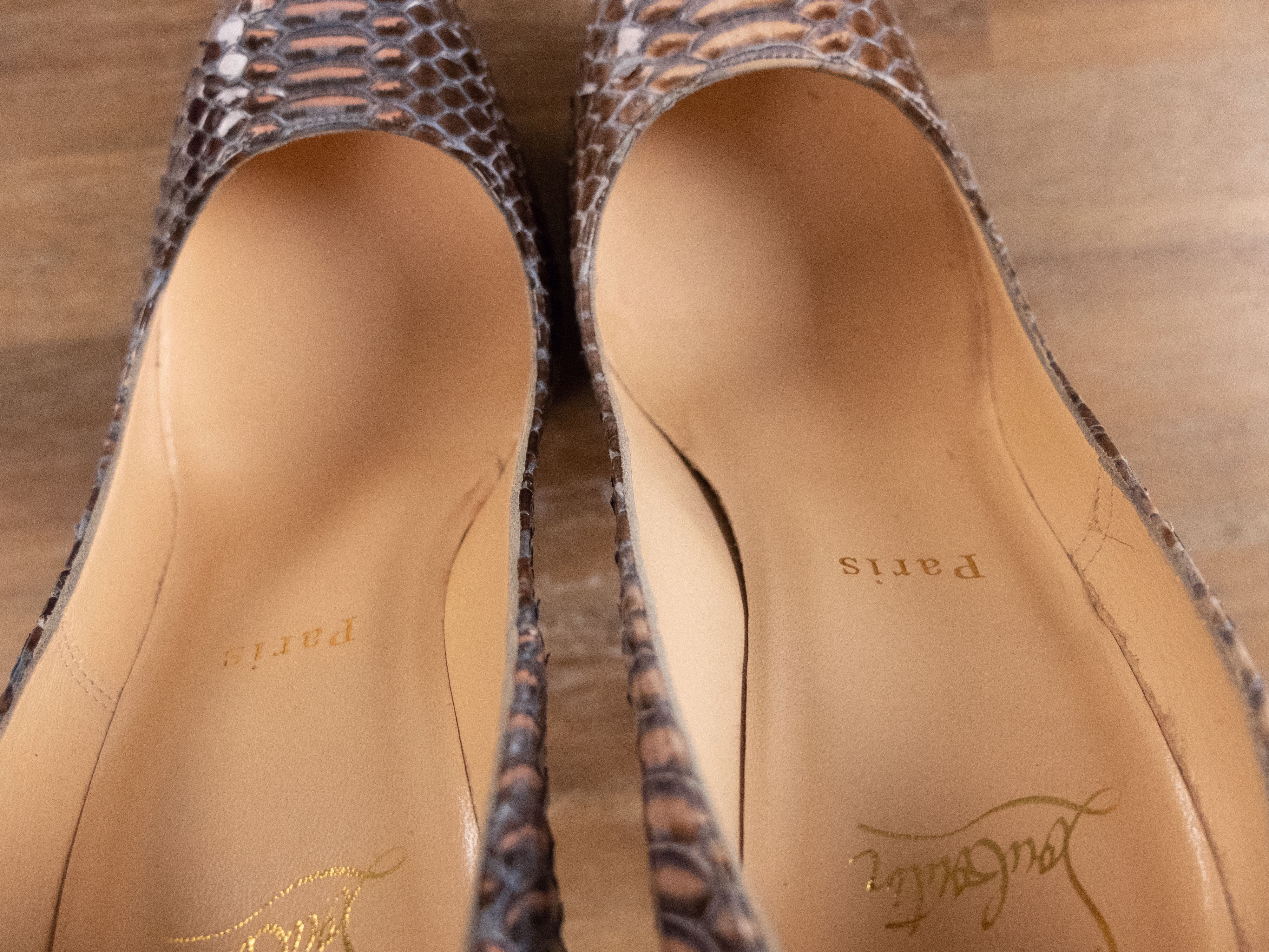 Christian Louboutin CHRISTIAN LOUBOUTIN Daffodile nude watersnake platform pumps Size US 7 / IT 37 - 6 Thumbnail