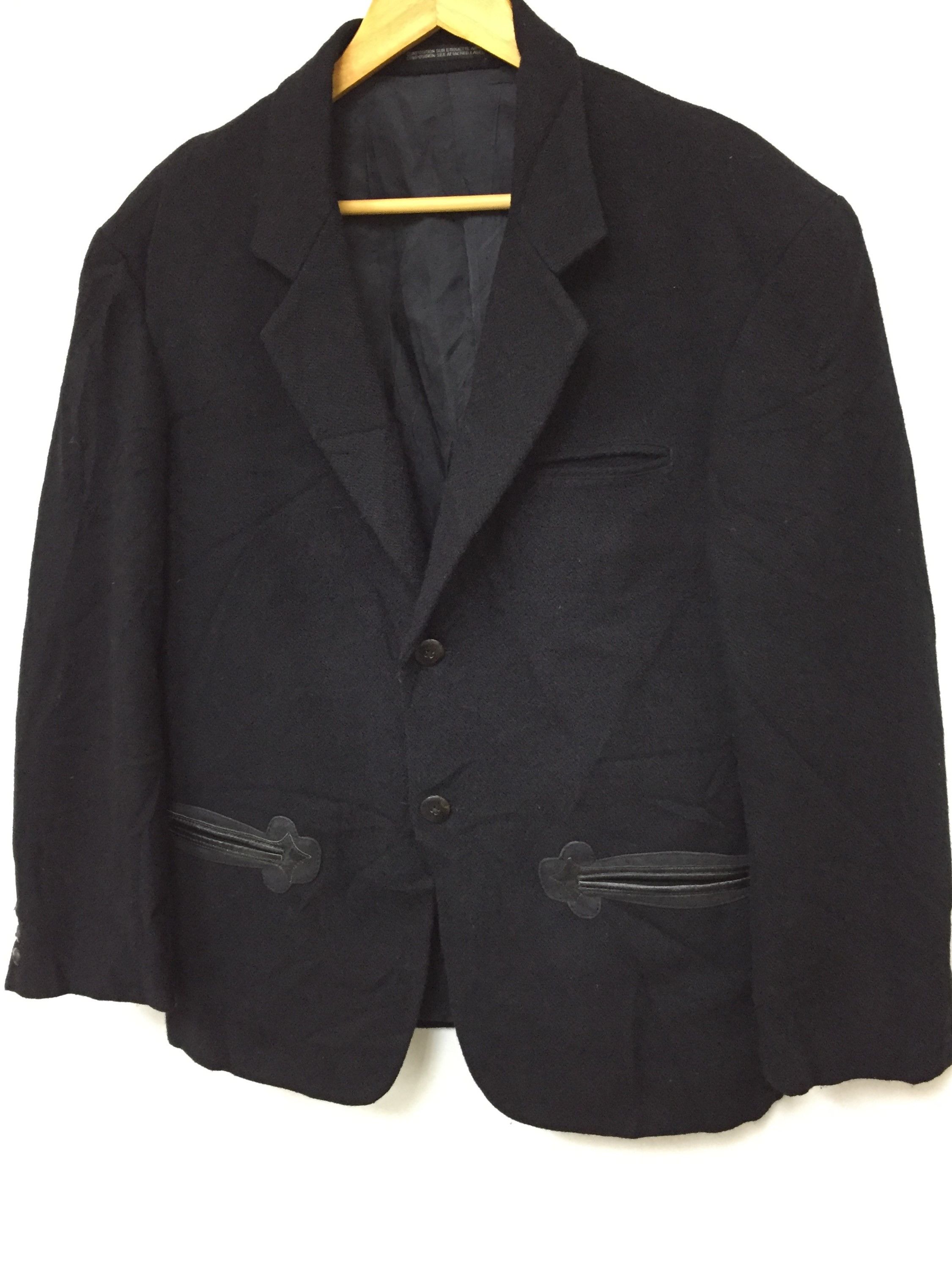 Yohji Yamamoto 1990's YYPH Smile leather pocket Wool blazer Size US M / EU 48-50 / 2 - 1 Thumbnail