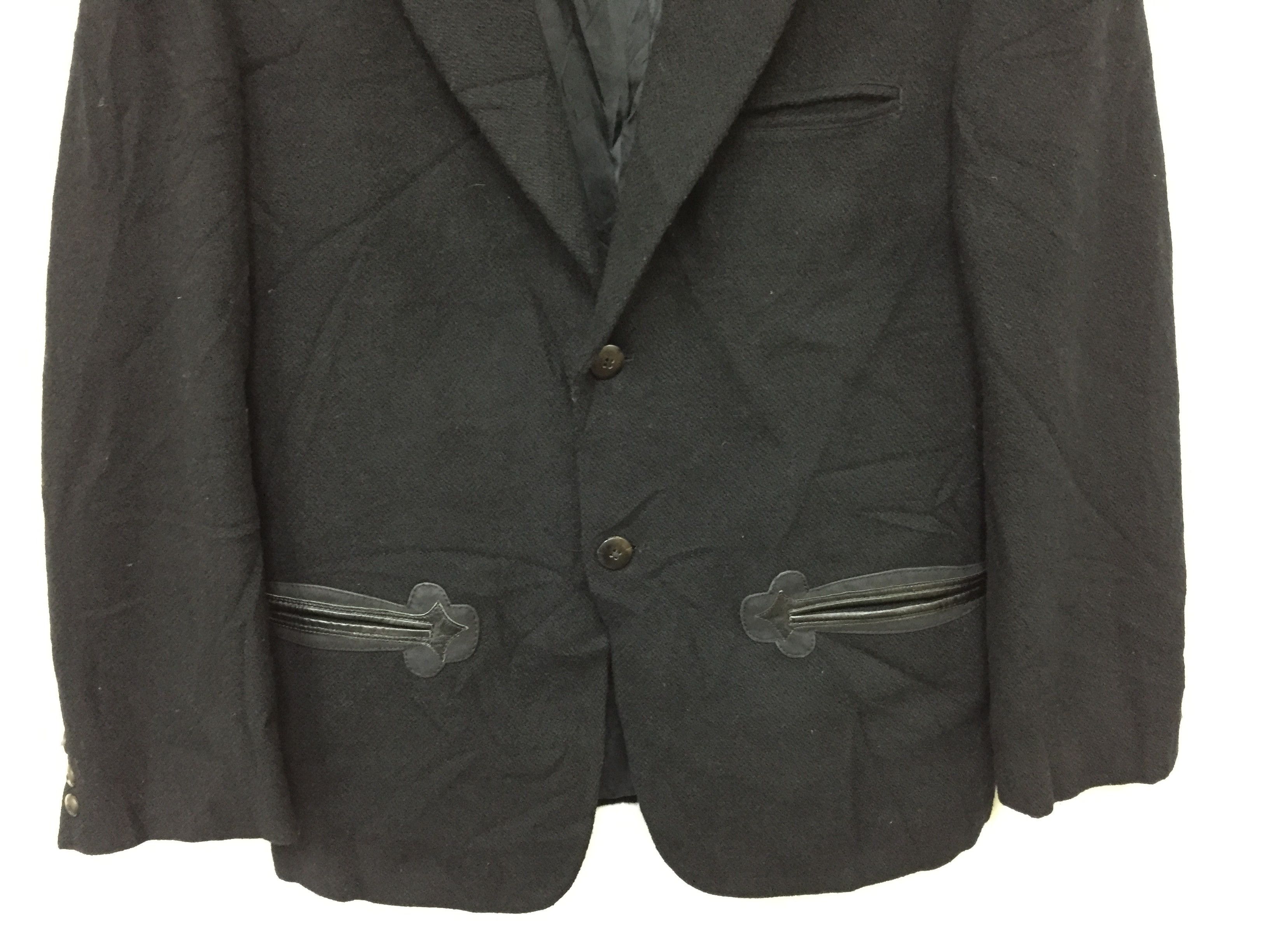 Yohji Yamamoto 1990's YYPH Smile leather pocket Wool blazer Size US M / EU 48-50 / 2 - 4 Thumbnail