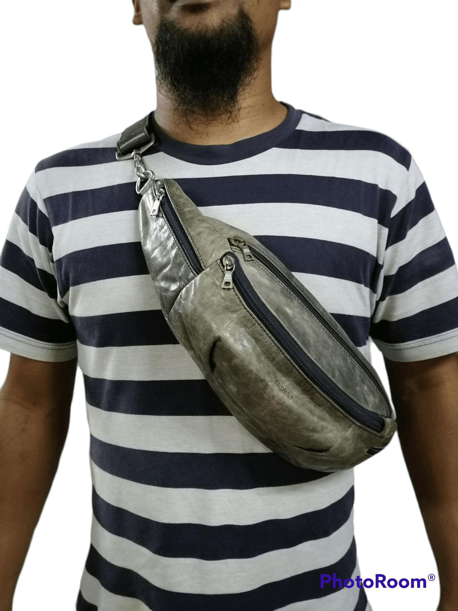 20471120 x M0851 Grey Multipocket Waist / Crossbody Bag, Men's