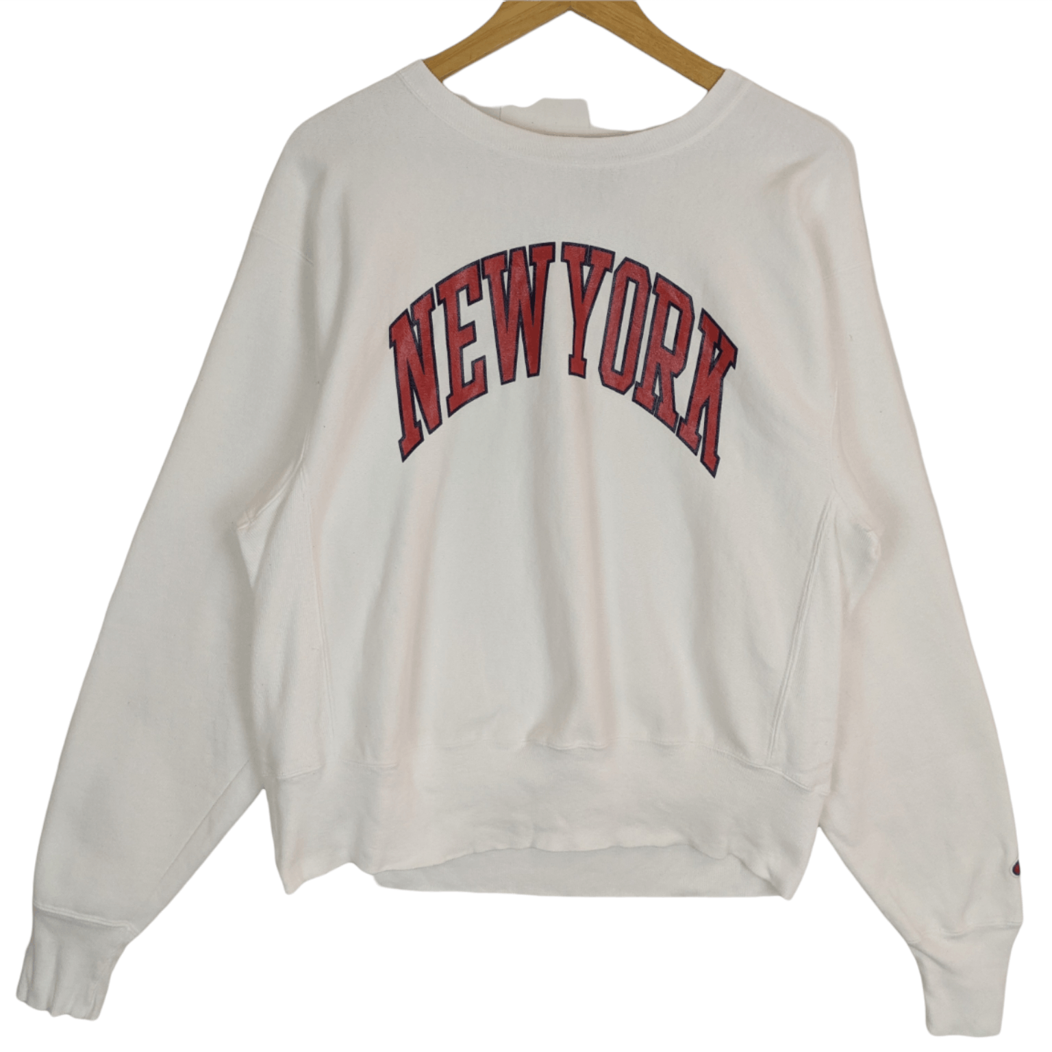 Champion Vintage CHAMPION New York Spell Out Jumper Sweatshirt Size US M / EU 48-50 / 2 - 2 Thumbnail