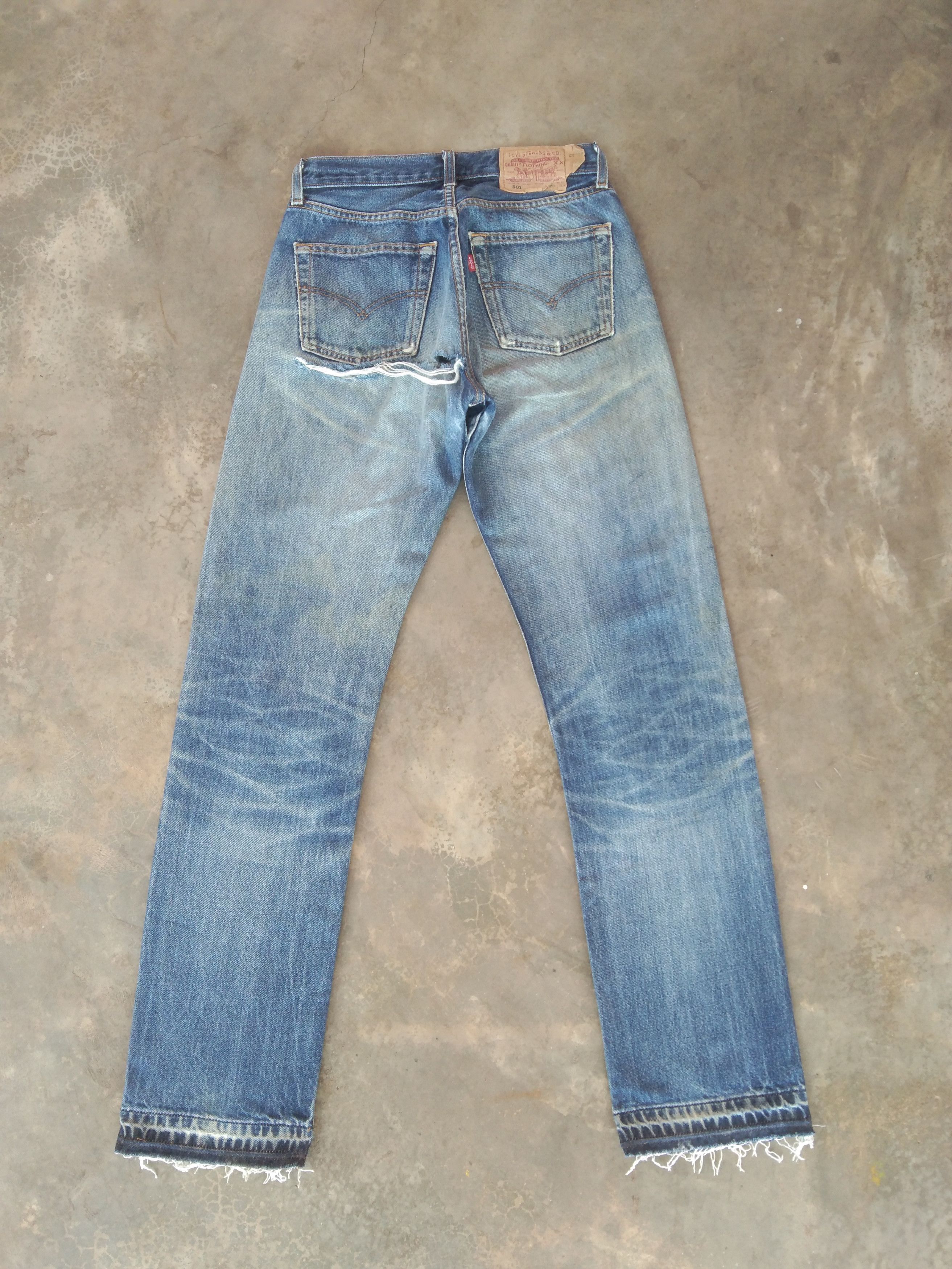 Levi's × Vintage 90s Vintage Levis 501 Rusty Wash Distressed Jeans 27x31 Size US 27 - 2 Thumbnail