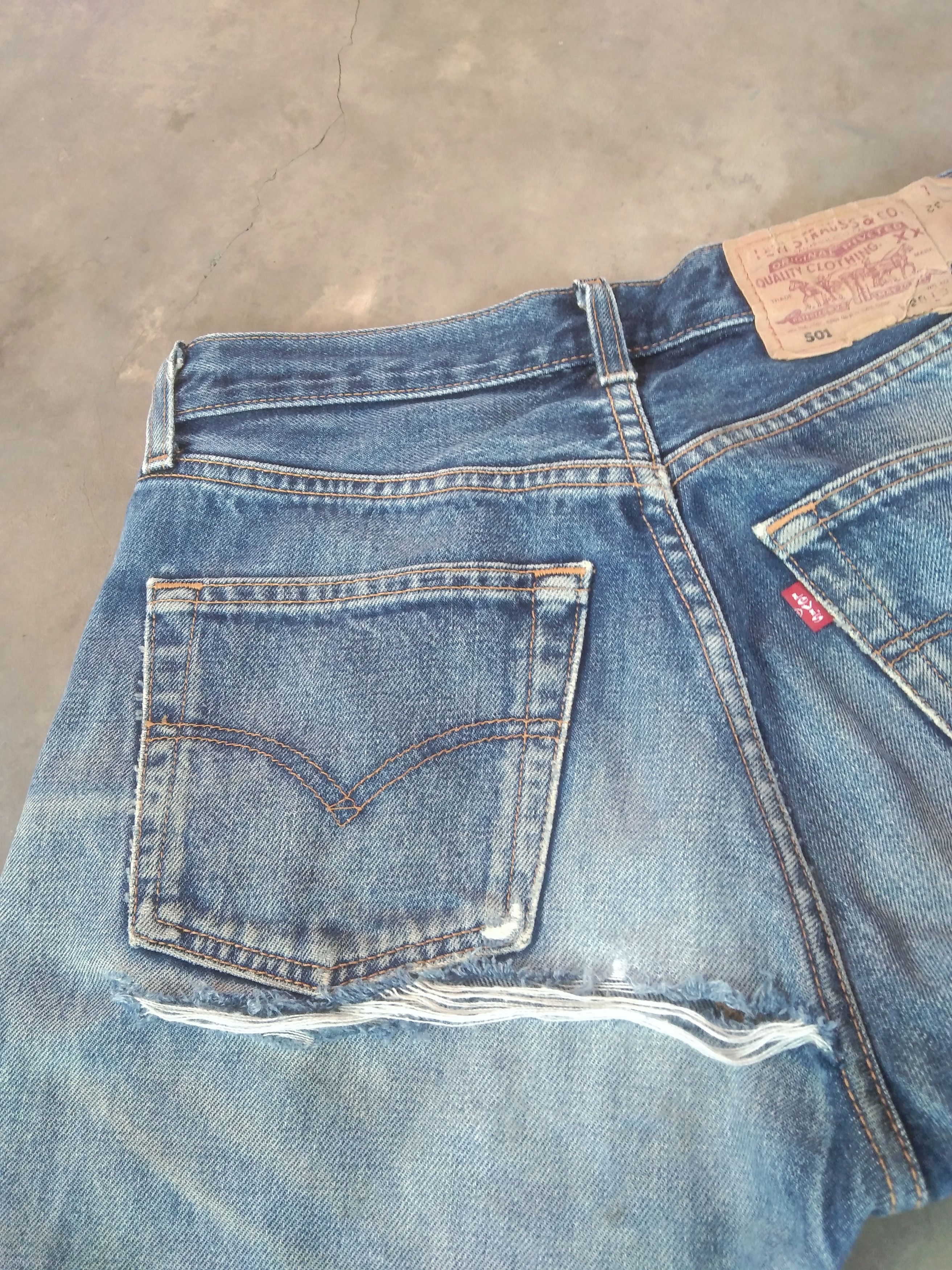 Levi's × Vintage 90s Vintage Levis 501 Rusty Wash Distressed Jeans 27x31 Size US 27 - 4 Thumbnail