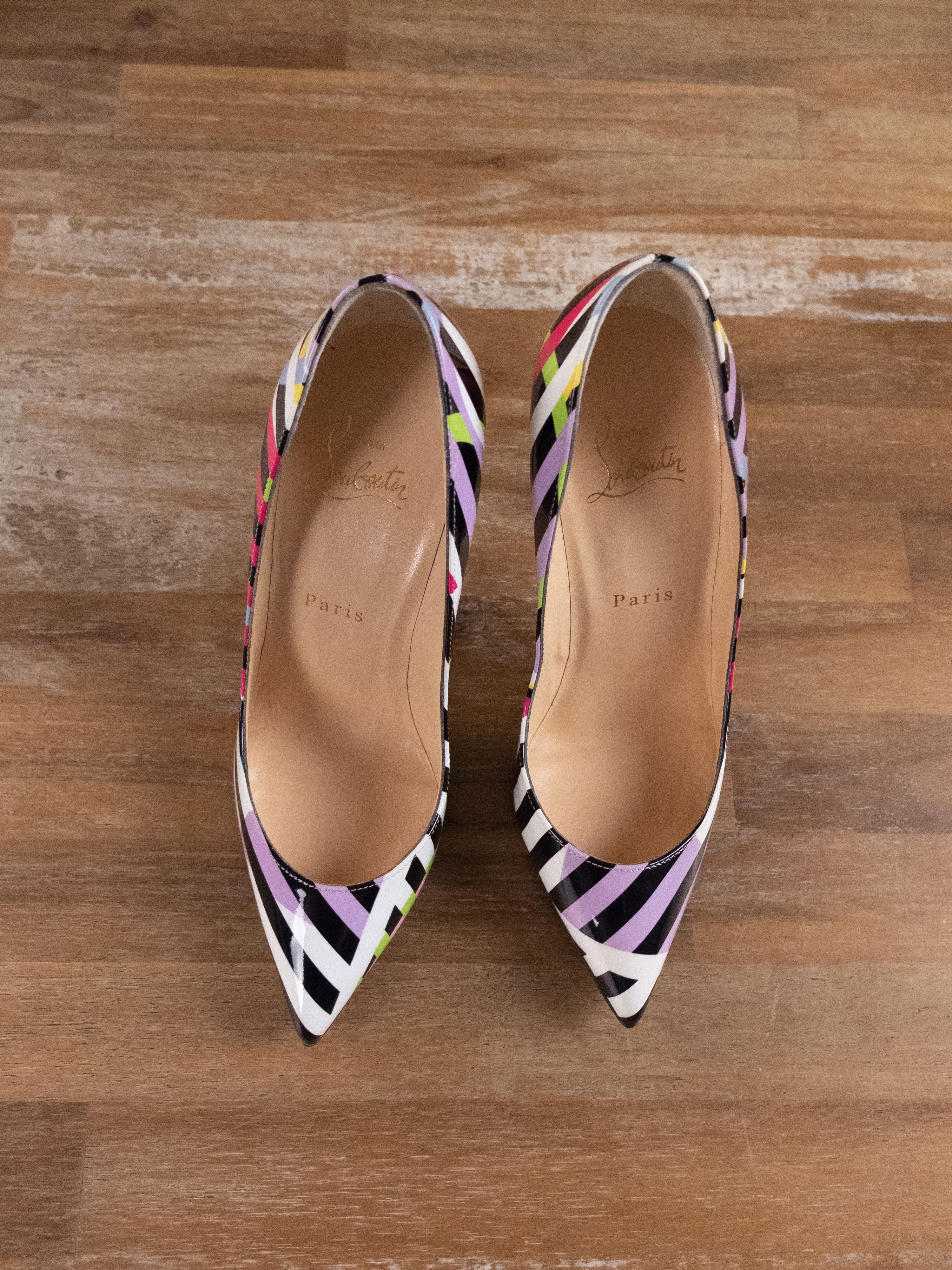 Christian Louboutin CHRISTIAN LOUBOUTIN Pigalle Cinestripe patent leather pumps Size US 6.5 / IT 36.5 - 2 Thumbnail