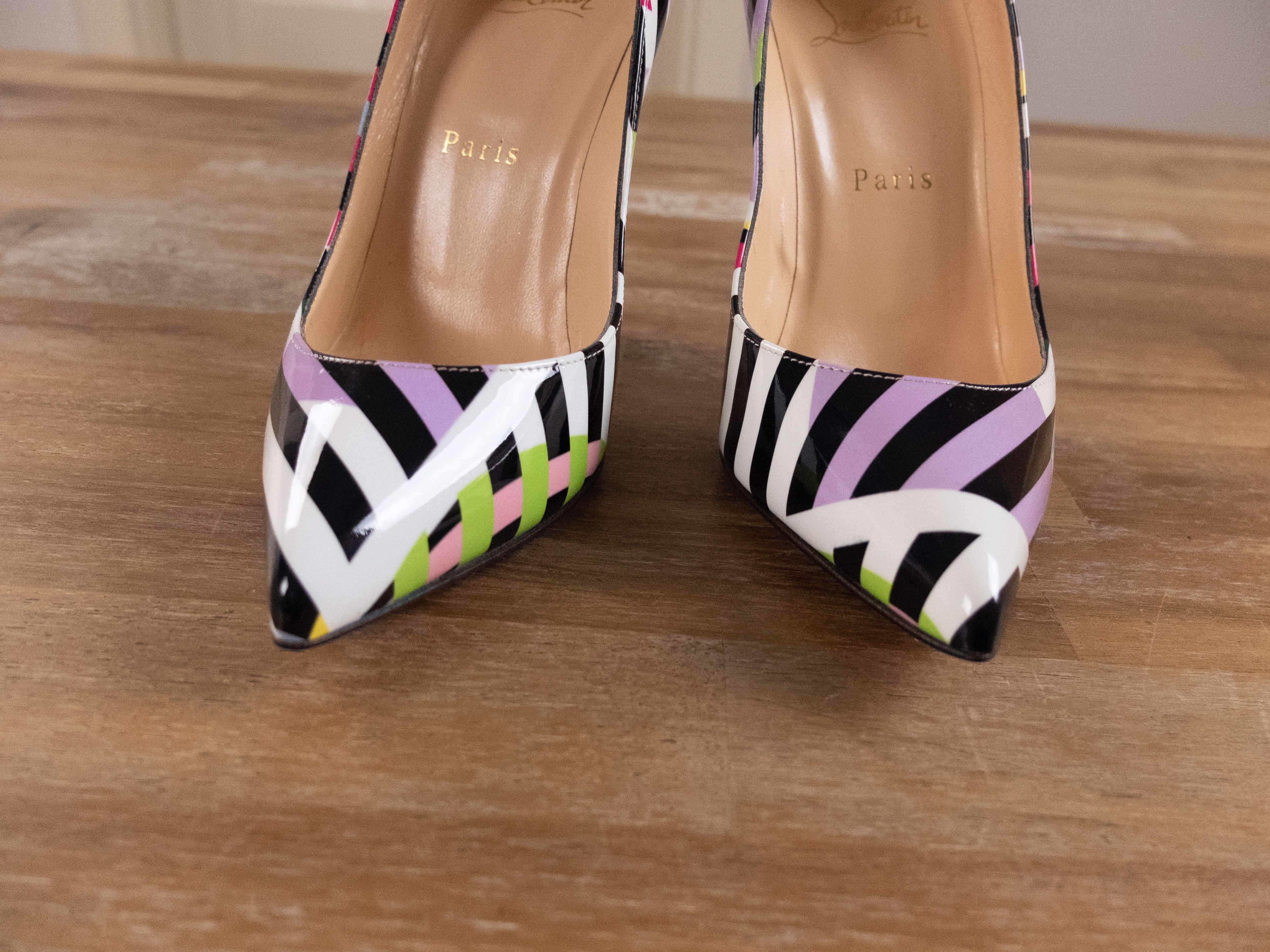 Christian Louboutin CHRISTIAN LOUBOUTIN Pigalle Cinestripe patent leather pumps Size US 6.5 / IT 36.5 - 3 Thumbnail