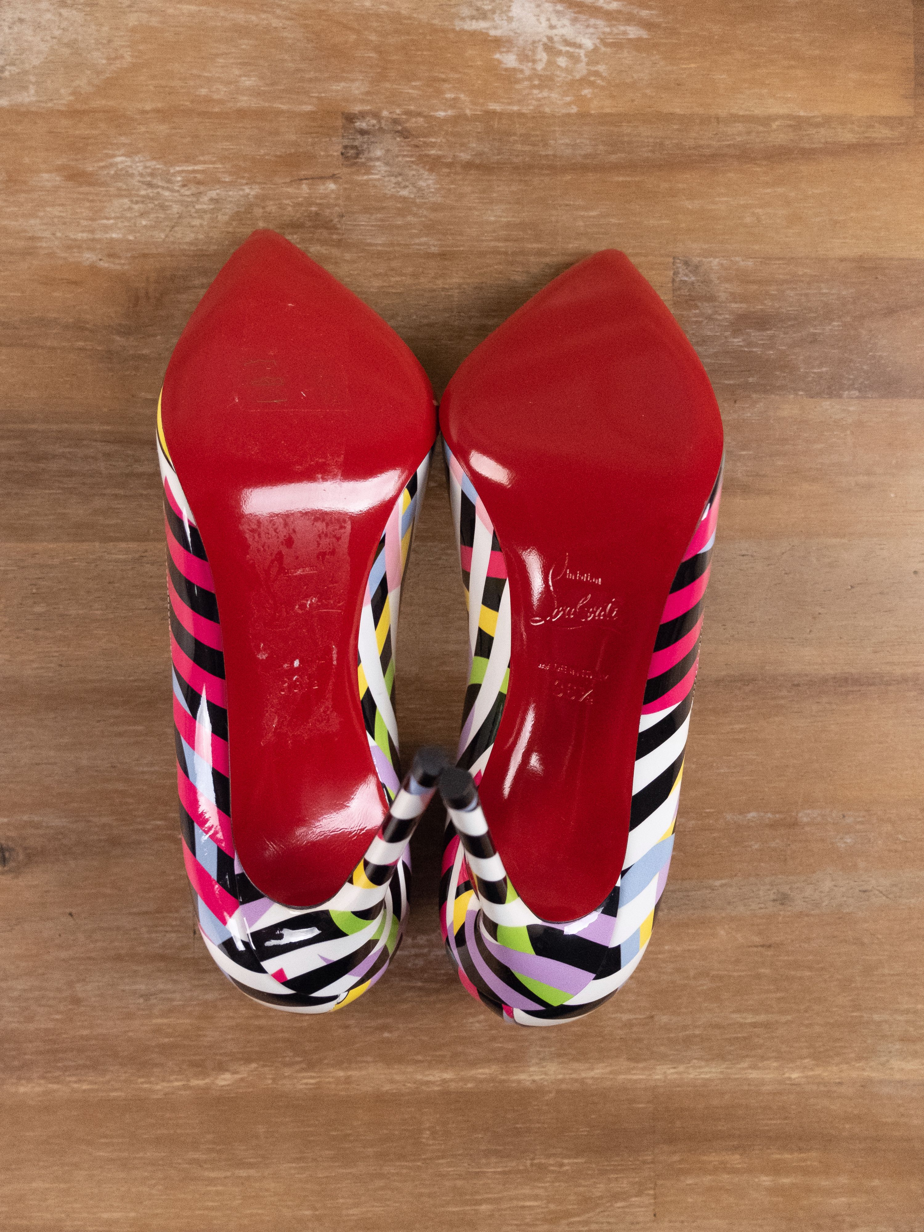 Christian Louboutin CHRISTIAN LOUBOUTIN Pigalle Cinestripe patent leather pumps Size US 6.5 / IT 36.5 - 5 Thumbnail