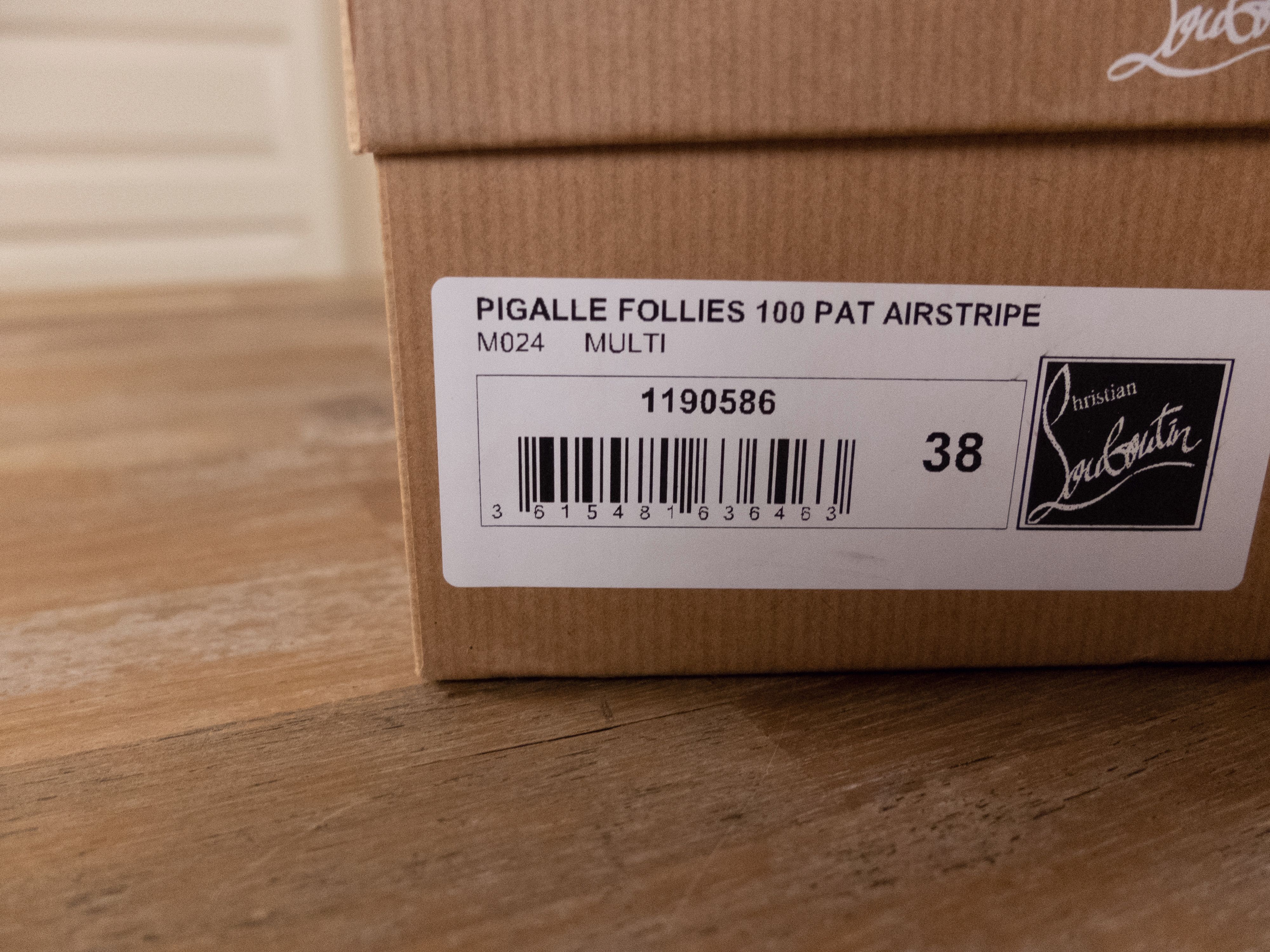 Christian Louboutin CHRISTIAN LOUBOUTIN Pigalle Airstripe patent leather pumps Size US 8 / IT 38 - 11 Thumbnail