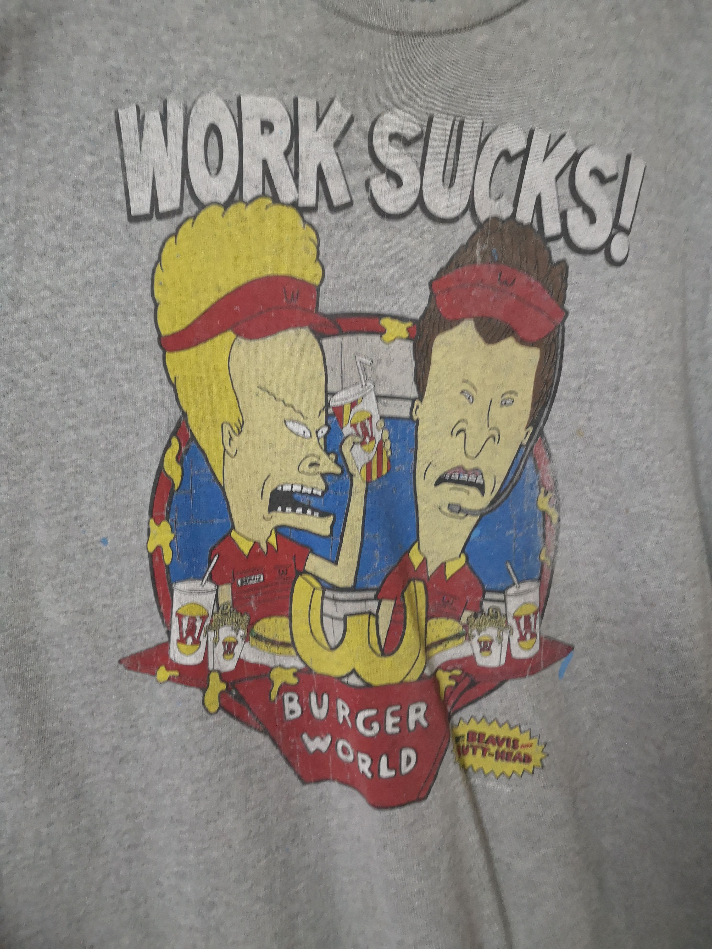 Mtv Beavis And Butt-Head Work Sucks Tee Size US XXL / EU 58 / 5 - 1 Thumbnail