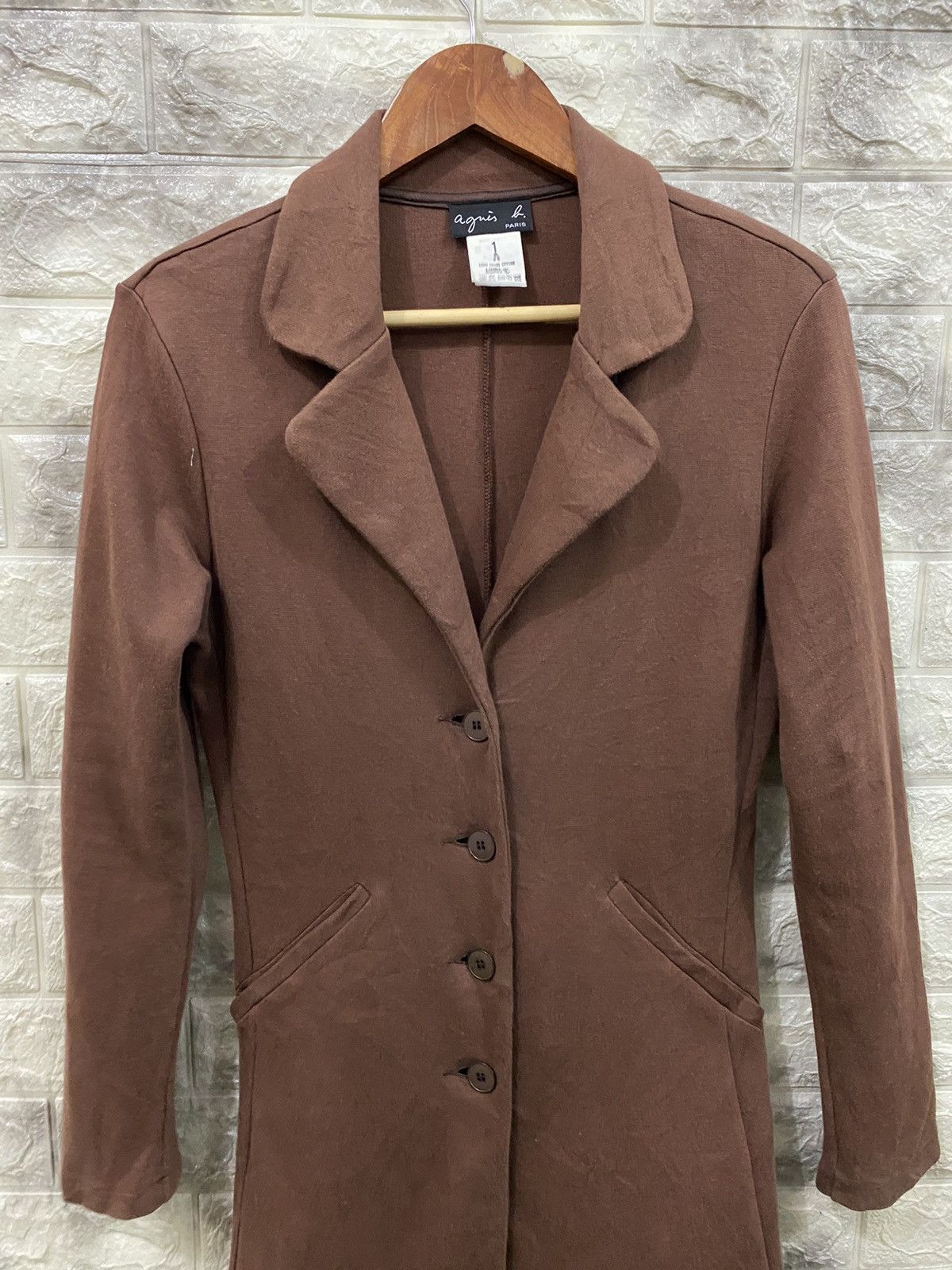 Issey Miyake × Vintage × agnes b. Agnes B. Brown Cotton Jacket Size S / US 4 / IT 40 - 4 Thumbnail