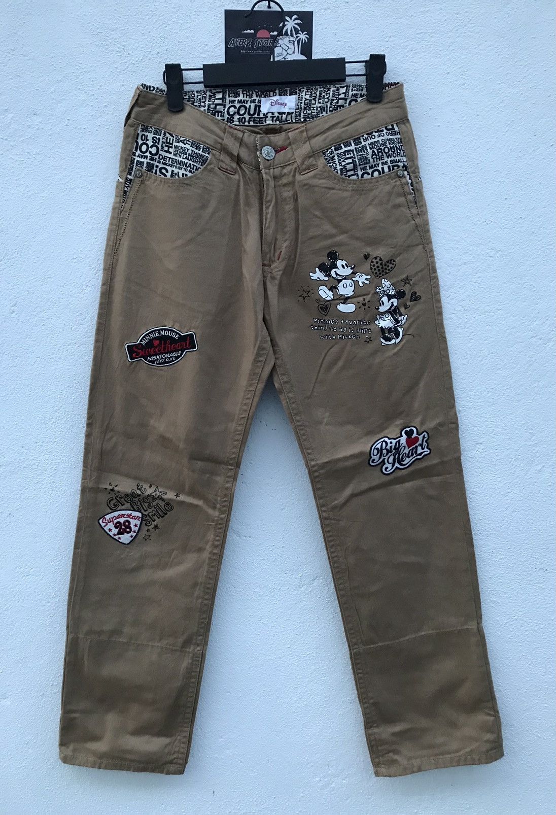 Disney × Mickey Mouse Disney Mickey Mouse Embroidered Pants Size US 28 / EU 44 - 2 Thumbnail