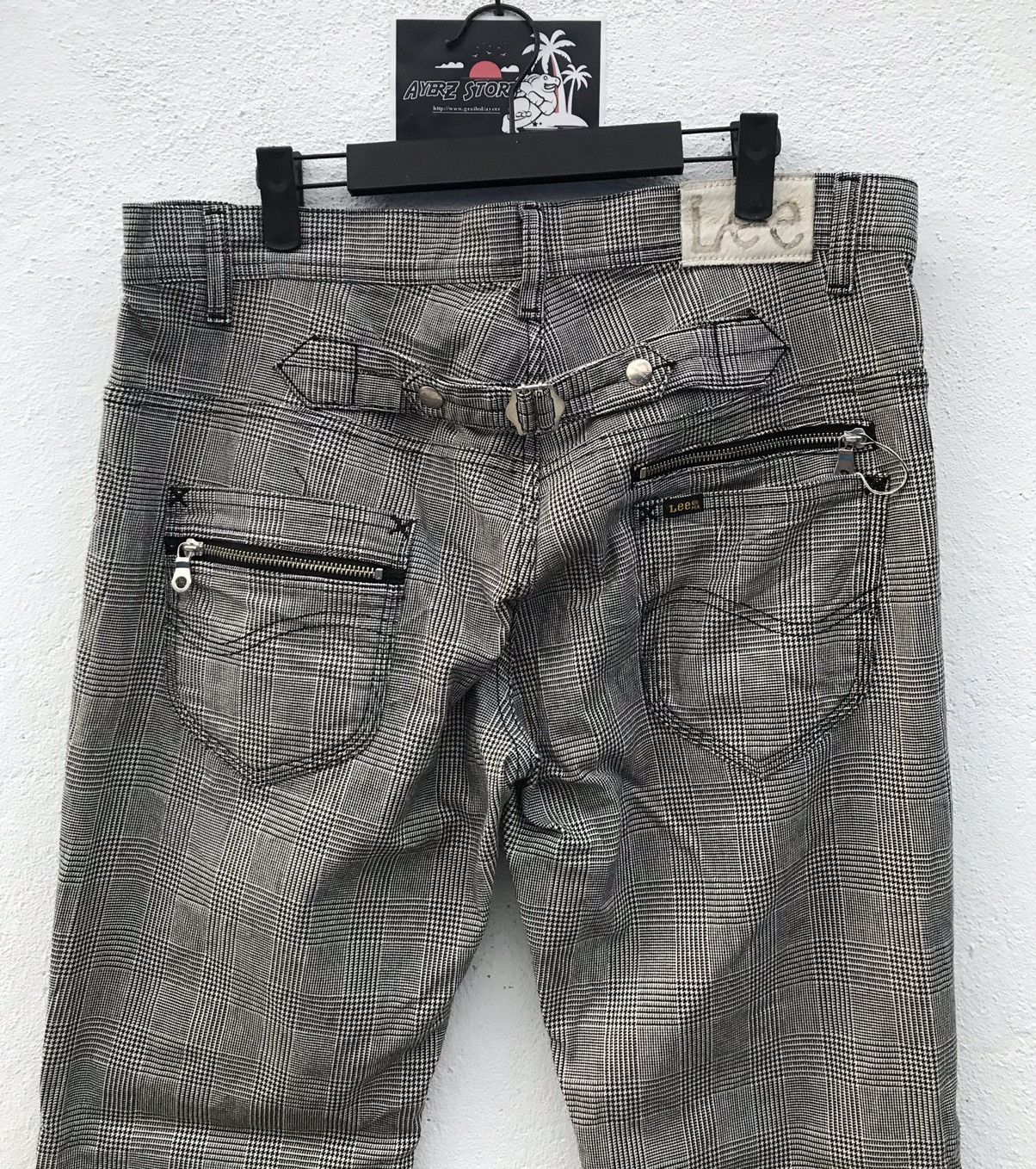 Lee Lee Cowboy Multi Zipper Cinch Back Tartan Checkered Pants Size US 36 / EU 52 - 7 Thumbnail