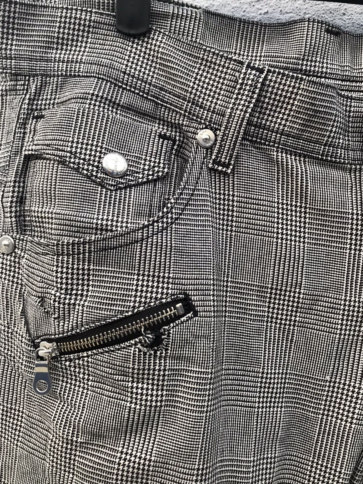 Lee Lee Cowboy Multi Zipper Cinch Back Tartan Checkered Pants Size US 36 / EU 52 - 3 Thumbnail