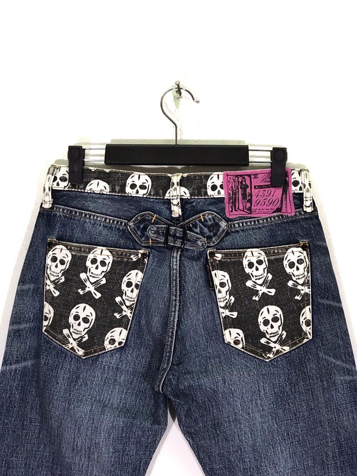Japanese Brand Made In Japan RNA INC SLANG Sculls Zipper Denim Jeans Size US 30 / EU 46 - 6 Thumbnail