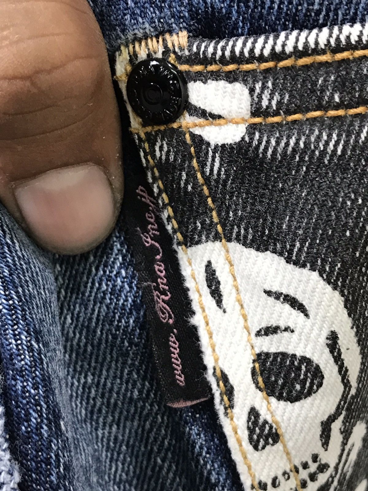 Japanese Brand Made In Japan RNA INC SLANG Sculls Zipper Denim Jeans Size US 30 / EU 46 - 10 Thumbnail