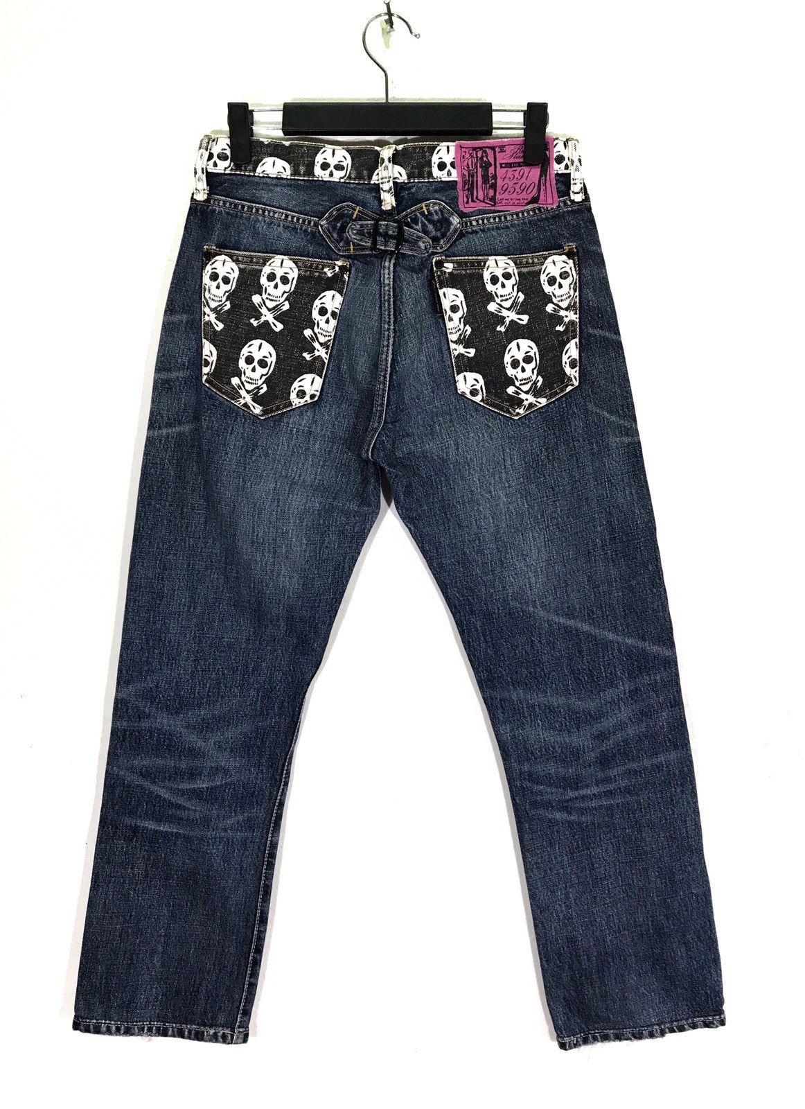 Japanese Brand Made In Japan RNA INC SLANG Sculls Zipper Denim Jeans Size US 30 / EU 46 - 5 Thumbnail