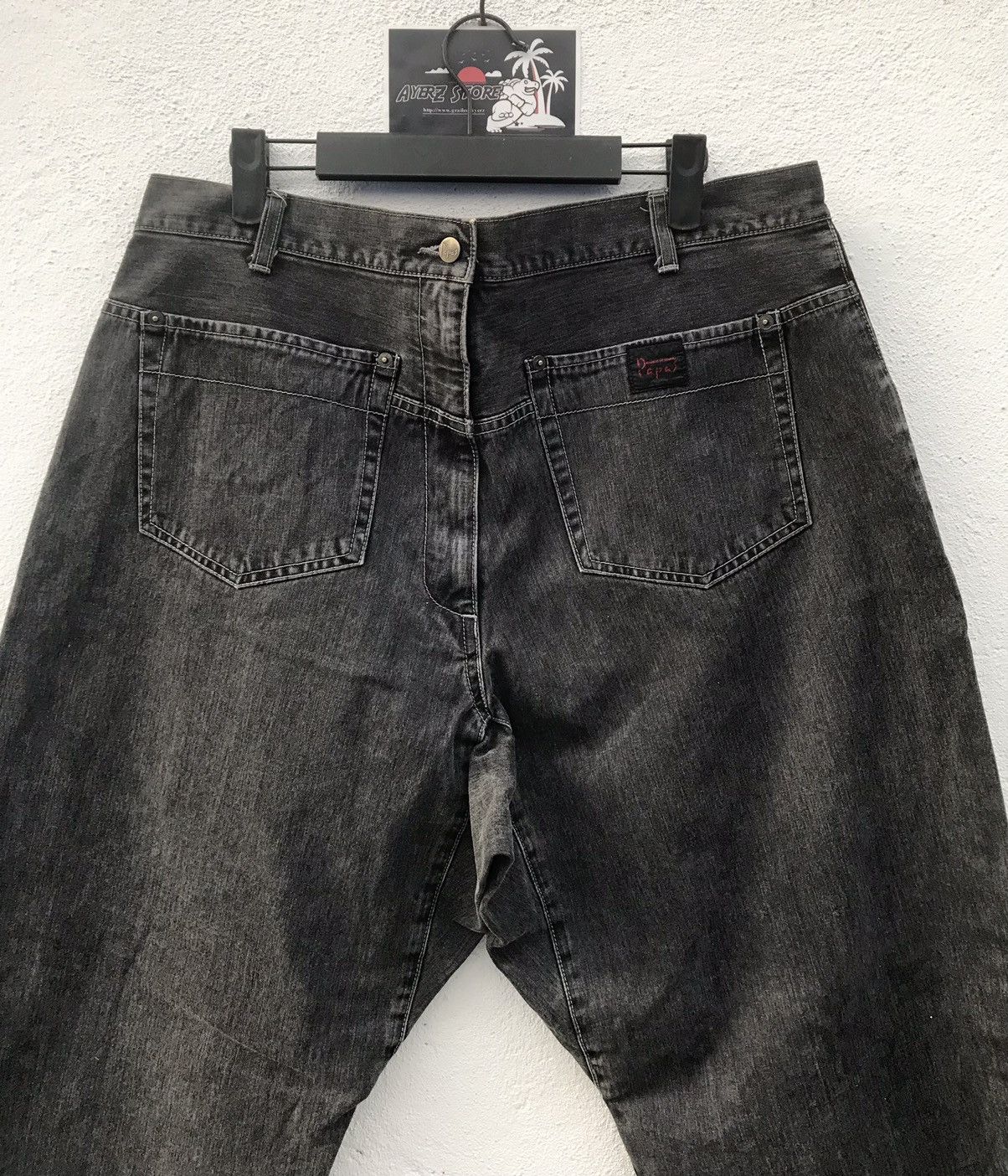 Japanese Brand Papas Island Double Knee Baggy Jeans Made In Japan Size US 34 / EU 50 - 7 Thumbnail