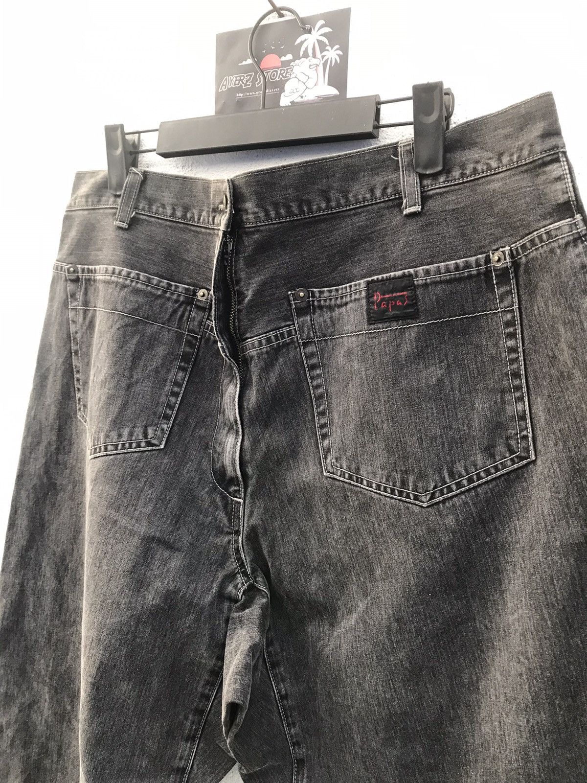 Japanese Brand Papas Island Double Knee Baggy Jeans Made In Japan Size US 34 / EU 50 - 10 Thumbnail
