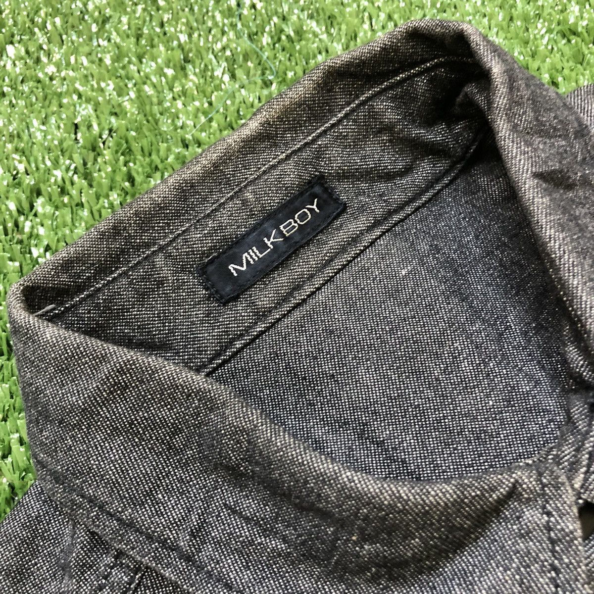 Hiroshi Fujiwara 1990’s Milkboy Strap Pullover Half Button Denim Shirt Size US XL / EU 56 / 4 - 16 Thumbnail