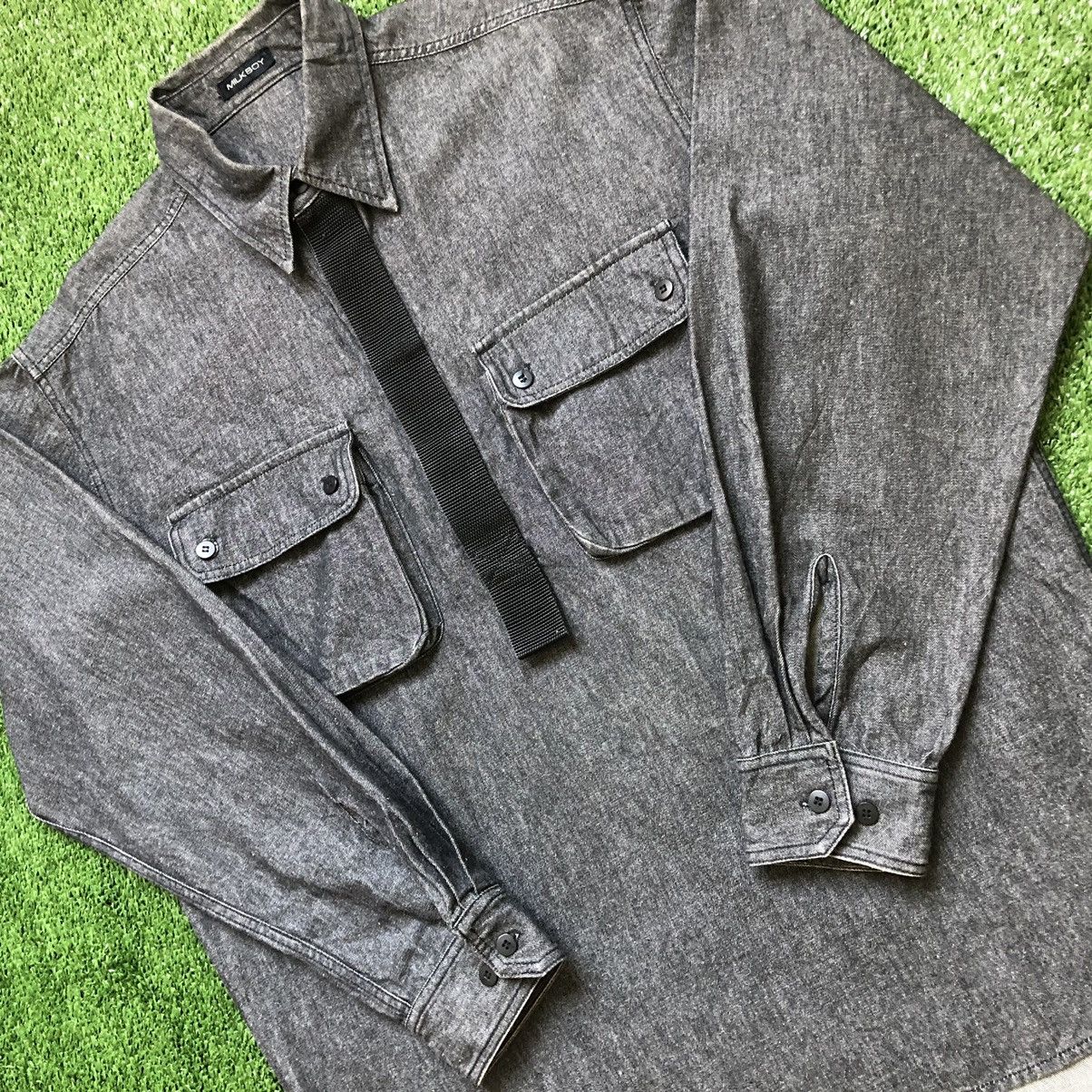 Hiroshi Fujiwara 1990’s Milkboy Strap Pullover Half Button Denim Shirt Size US XL / EU 56 / 4 - 4 Thumbnail