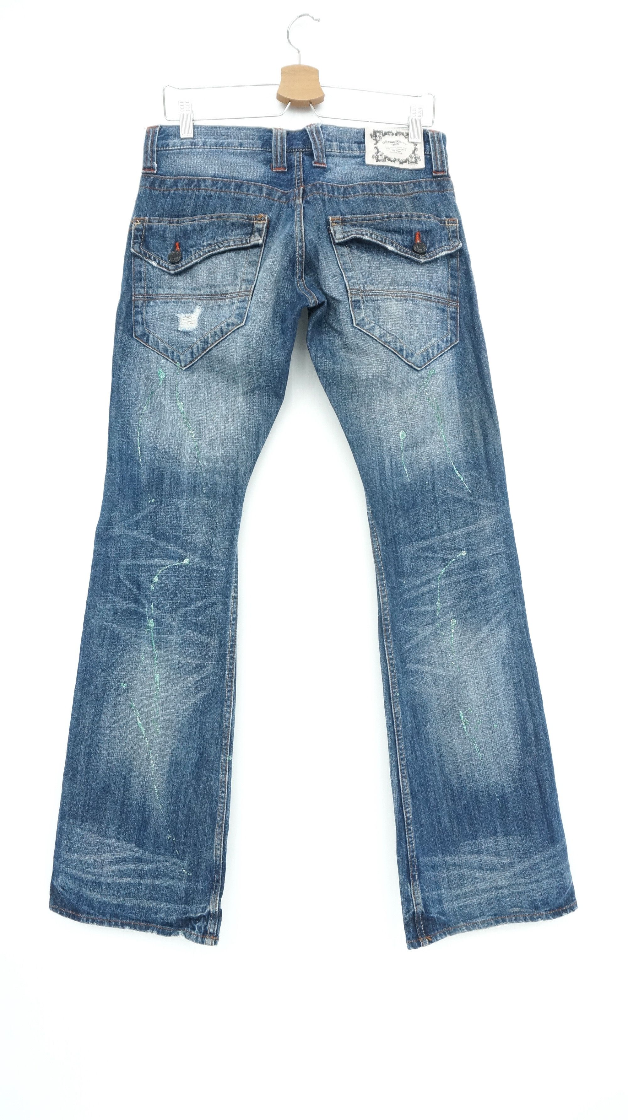 Hysteric Glamour 🔥 ROOT THREE Flared Distressed Jeans Size US 30 / EU 46 - 2 Thumbnail
