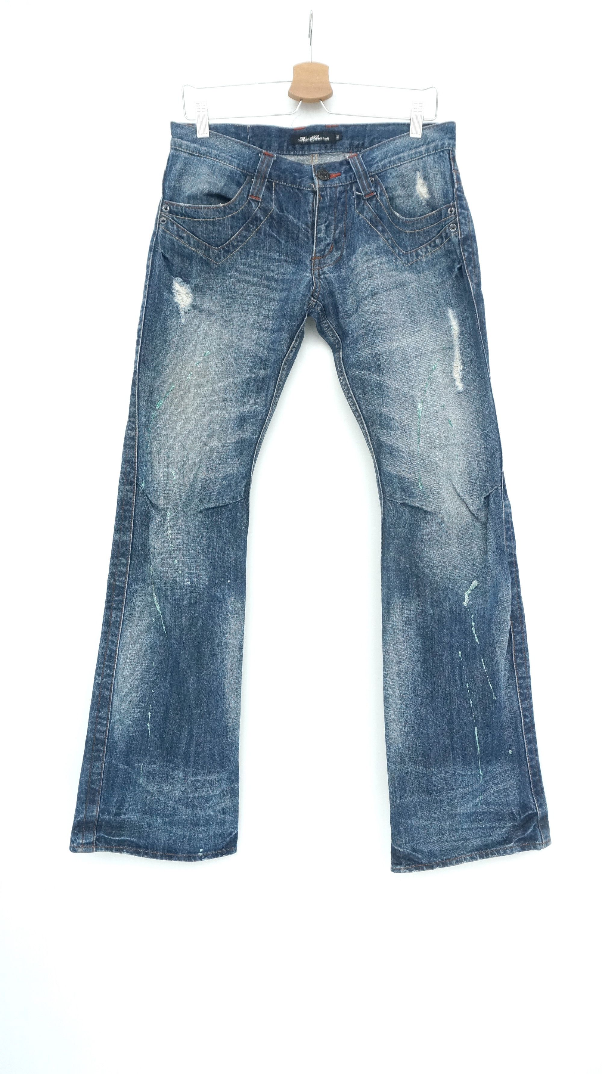 Hysteric Glamour 🔥 ROOT THREE Flared Distressed Jeans Size US 30 / EU 46 - 4 Thumbnail