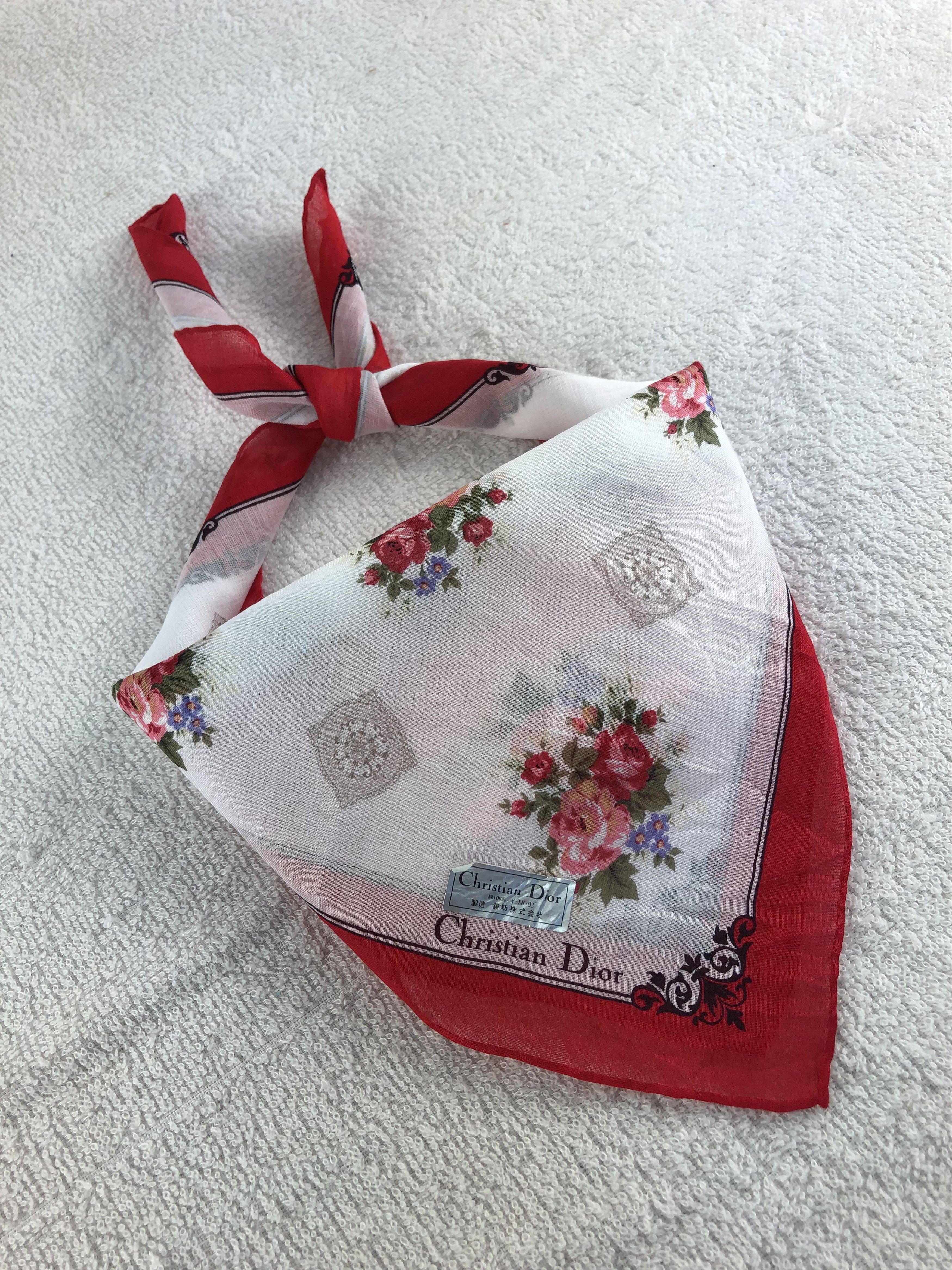 Vintage Christian Dior Handkerchief / Bandana / Neckerchief C016 Size ONE SIZE - 2 Thumbnail