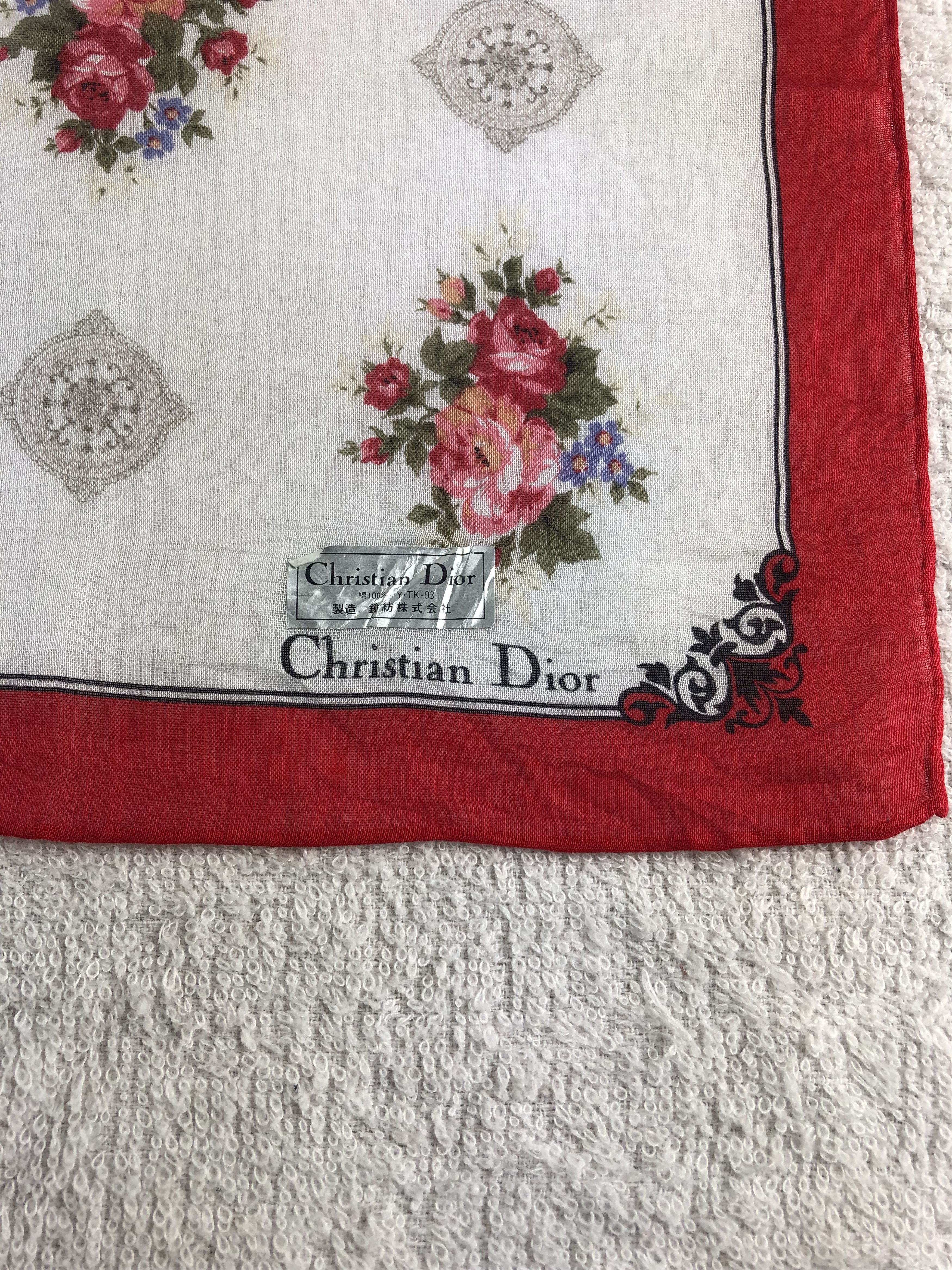 Vintage Christian Dior Handkerchief / Bandana / Neckerchief C016 Size ONE SIZE - 5 Thumbnail
