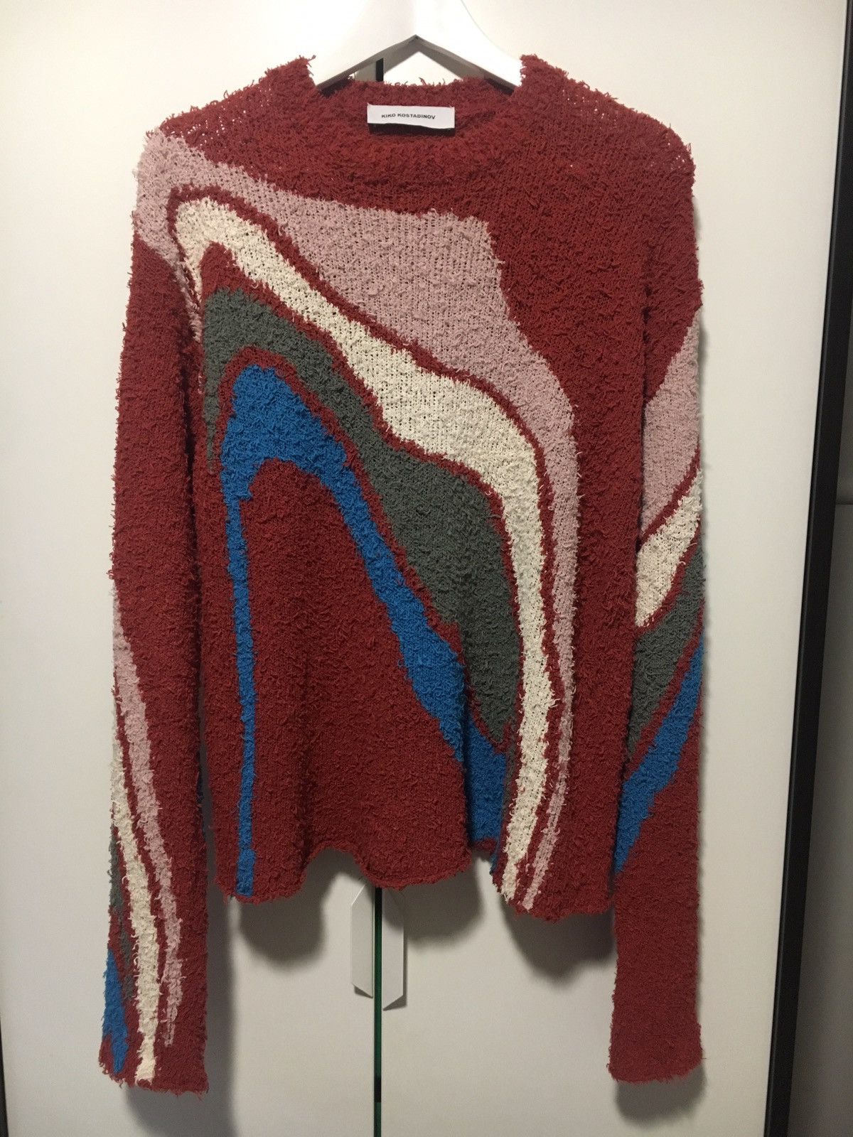 Kiko Kostadinov Terracotta Delva body Intarsia Sweater | Grailed