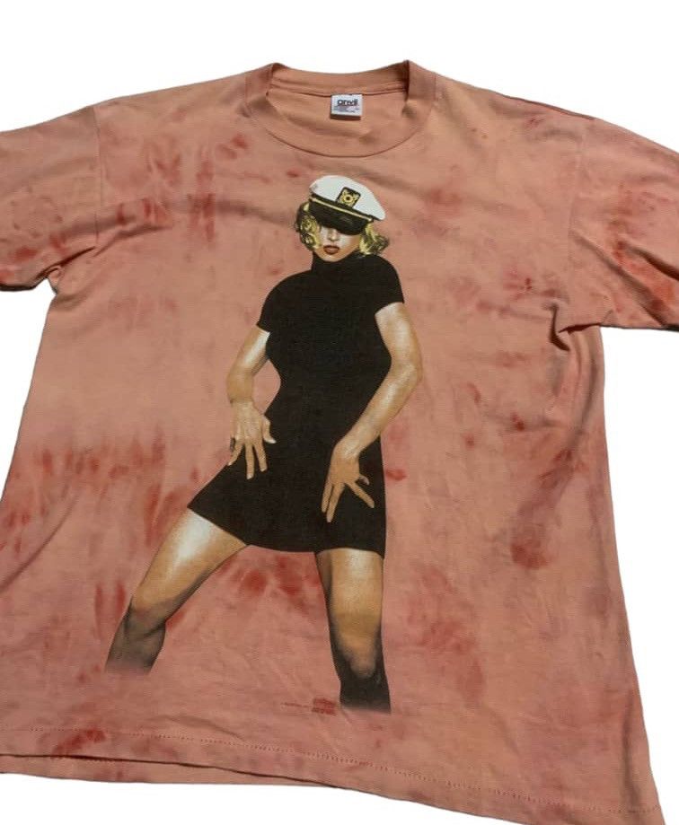 90s MADONNA THE GIRLIE SHOW WINTERLAND BLEACH RED TEE