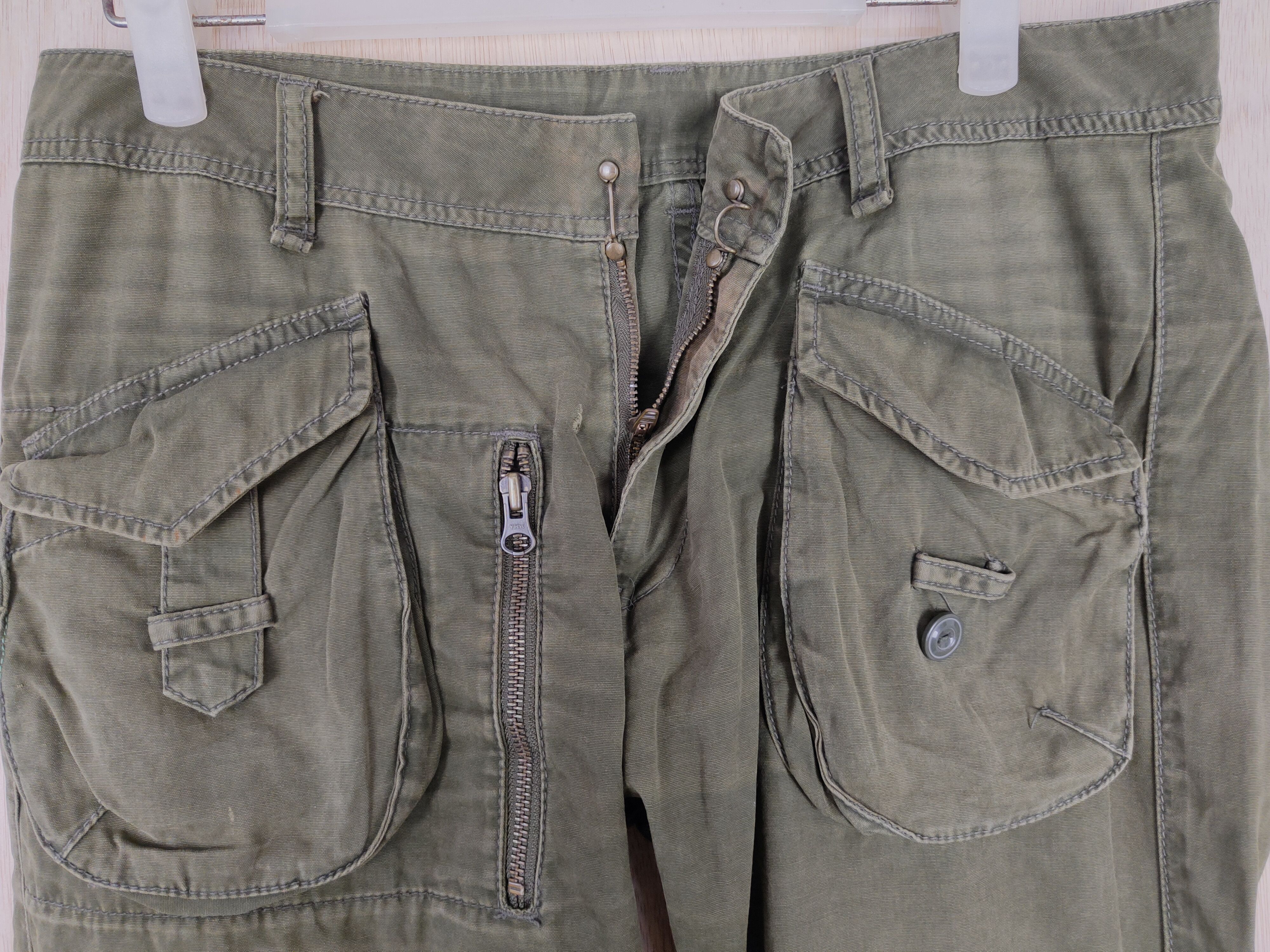 Japanese Brand DL Universal Freak Dark Green multipocket Cargo Pant #S320 Size US 30 / EU 46 - 3 Thumbnail