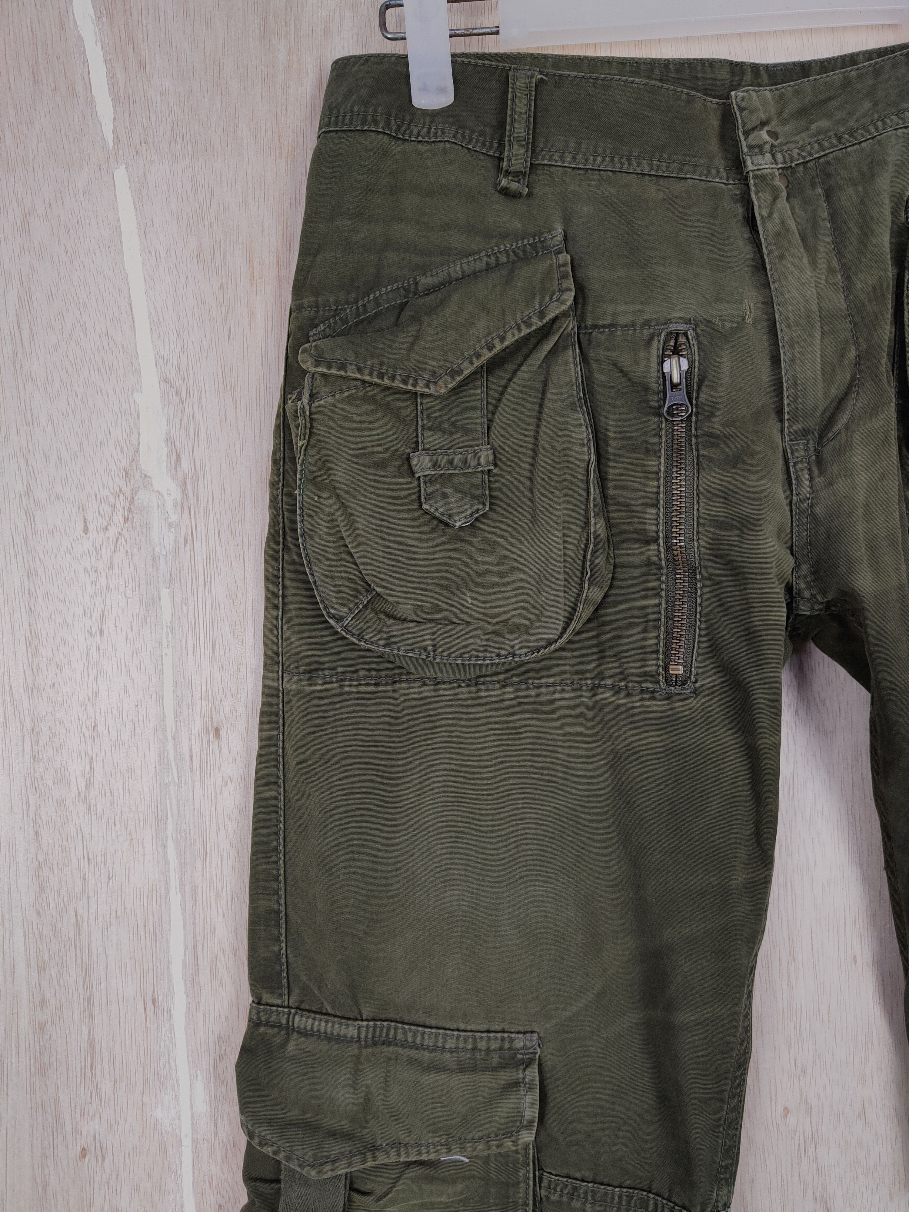 Japanese Brand DL Universal Freak Dark Green multipocket Cargo Pant #S320 Size US 30 / EU 46 - 4 Thumbnail