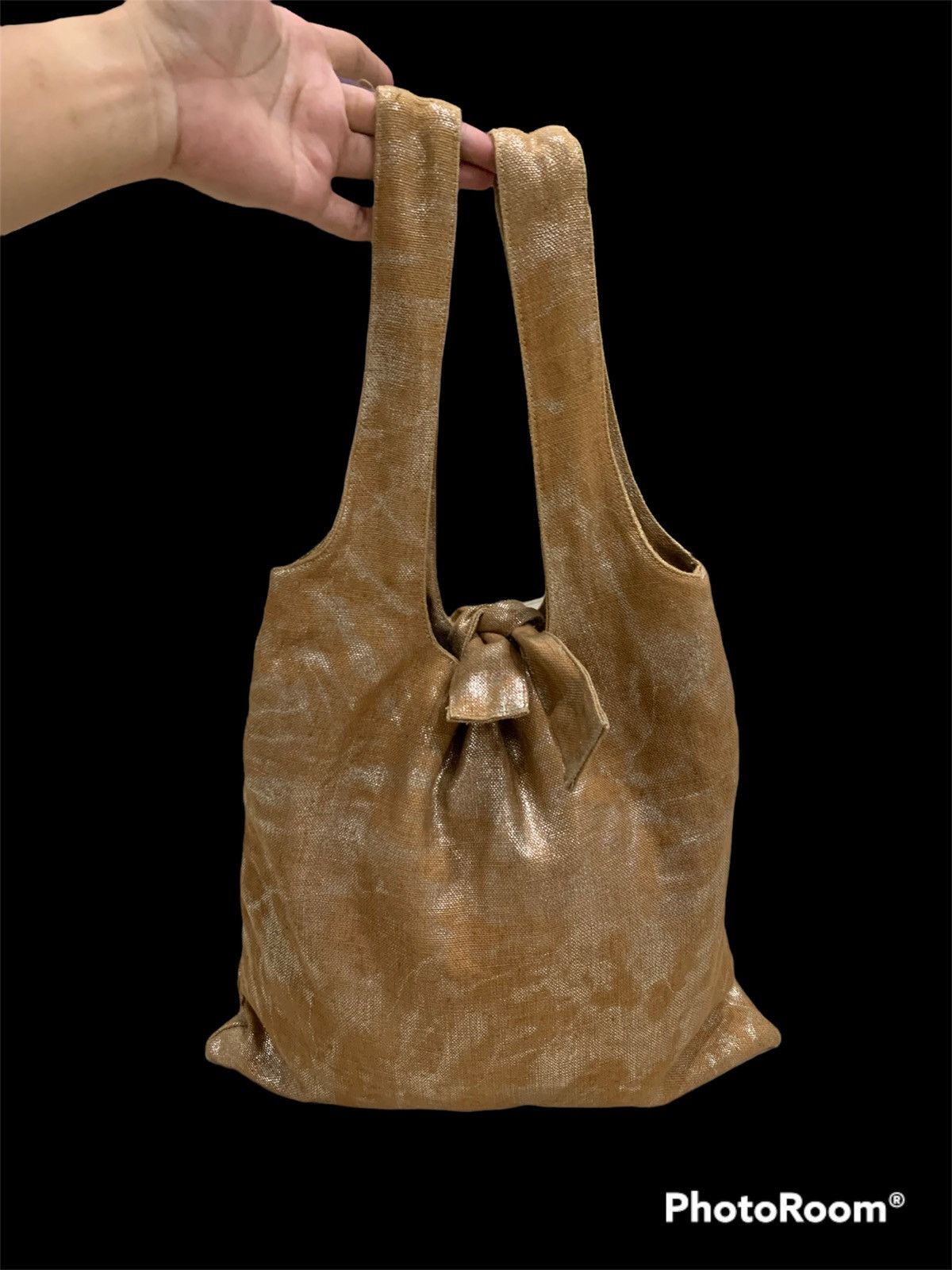 Other METALLIC SILVER DISTRESSED PATTEN FABRIC SHOPPING BAG Size ONE SIZE - 3 Thumbnail